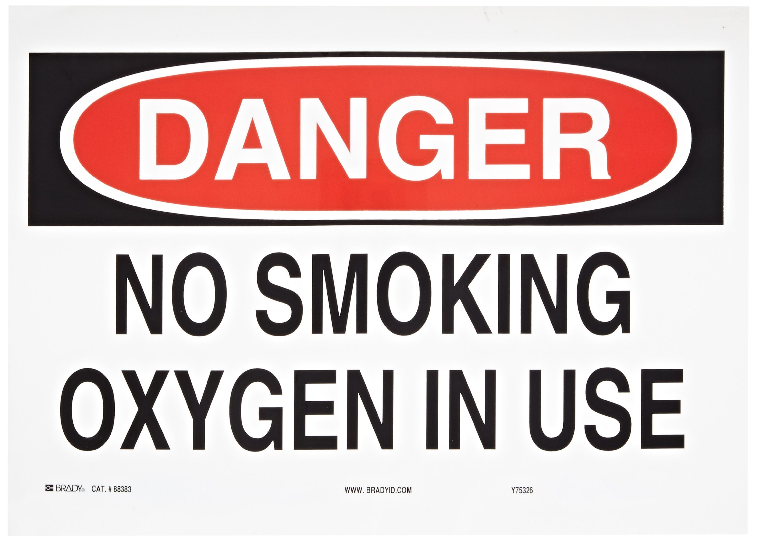 Brady 88383 Self-Adhesive No Smoking Sign - 10