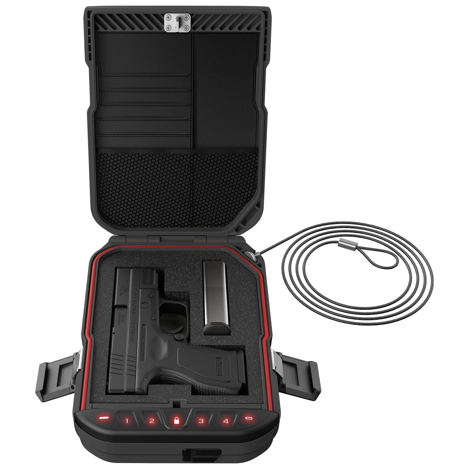 VAULTEK LifePod Secure Waterproof Travel Case - Electronic Lock Box with Backlit Keypad | Portable Handgun Safe & Travel Organizer | Perfect for Air Travel, Camping & Home Security (Covert Black X)