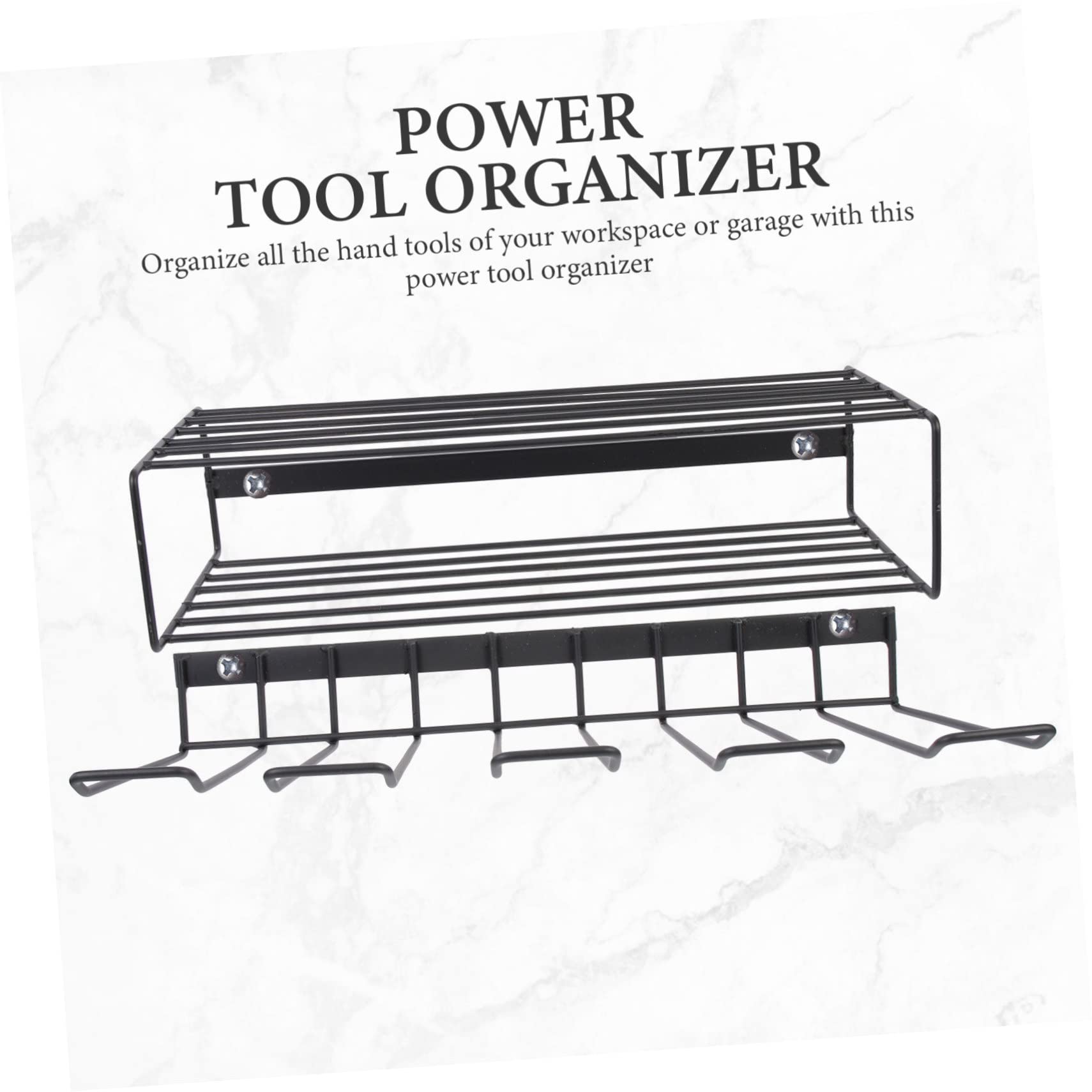 CAXUSD Heavy Duty Wall Mount Tool Organizer - Iron Garage Storage Rack, Floating Workshop Shelf for Home & Garage Organization - Perfect for Tools, DIY Projects, and Workshop Storage