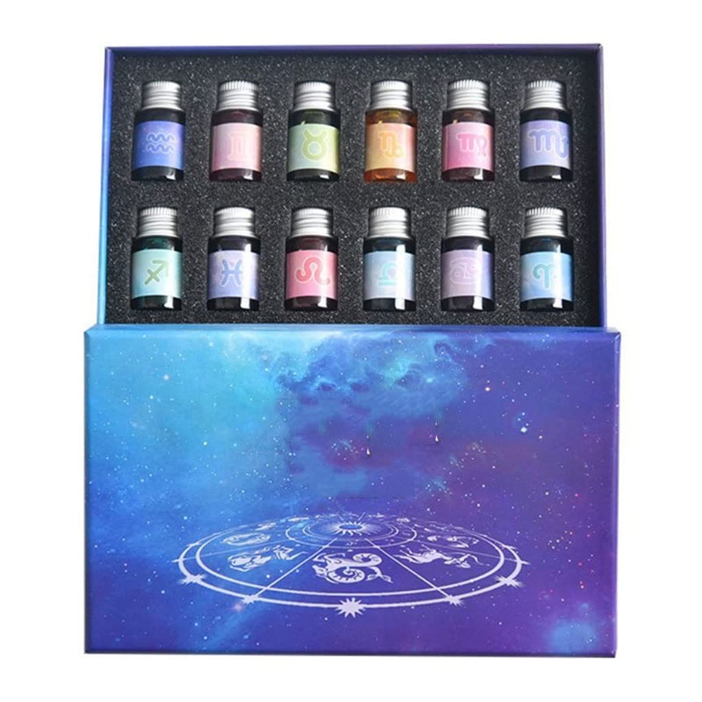 12 Constellation Gold Powder Glass Dip Pen Set - Elegant Calligraphy & Signature Writing Fountain Pen for Students & Office Use - 12 Vibrant Ink Colors (Blue) - Perfect for Gift, Art, Journaling & Creative Writing