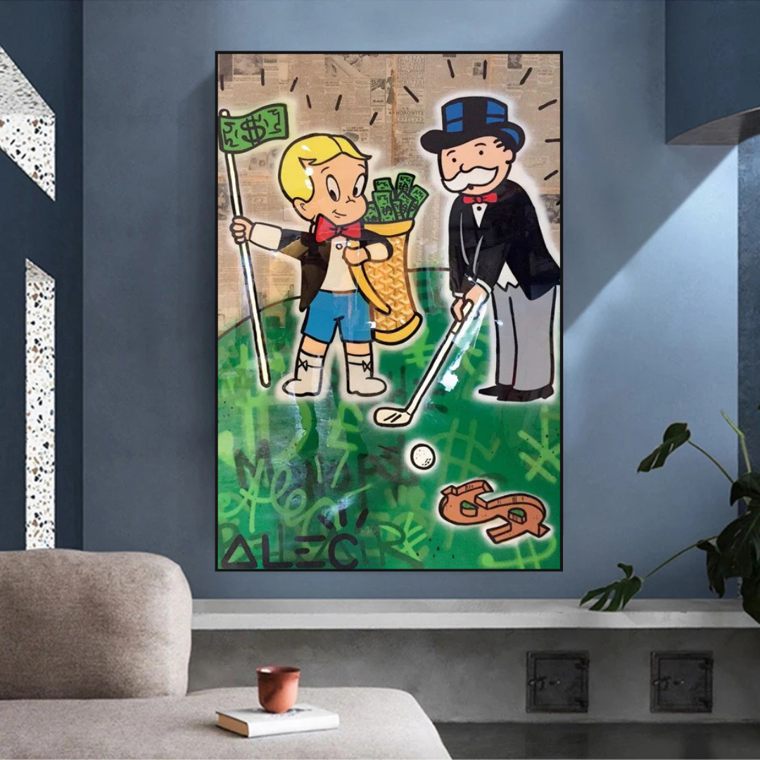 Alec Monopoly Go Yard Golf Canvas Print - Modern Wall Art for Home, Office & Game Room Decor