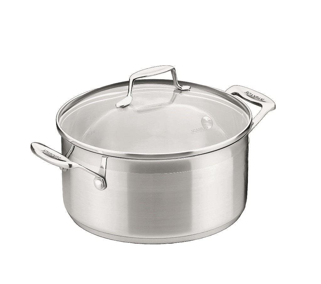 SCANPAN Impact 3.2L Dutch Oven with Lid - Premium Cast Aluminum Cookware for Braising, Stewing & Baking - Perfect for Soups, Casseroles & Bread Making
