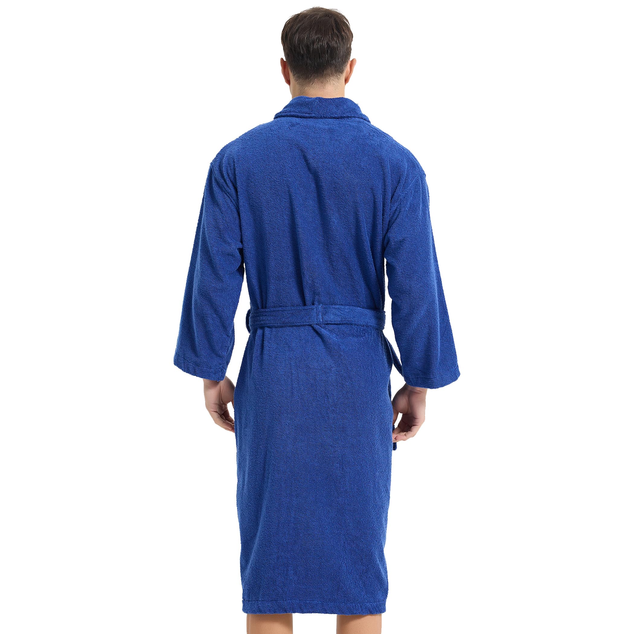 Luxury Cotton Terry Cloth Bathrobe for Men & Women - Thick Plush Hotel Style Robe - Unisex Long Sleeve Classic Towel Robe - Perfect for Spa, Home Relaxation & Gift Giving