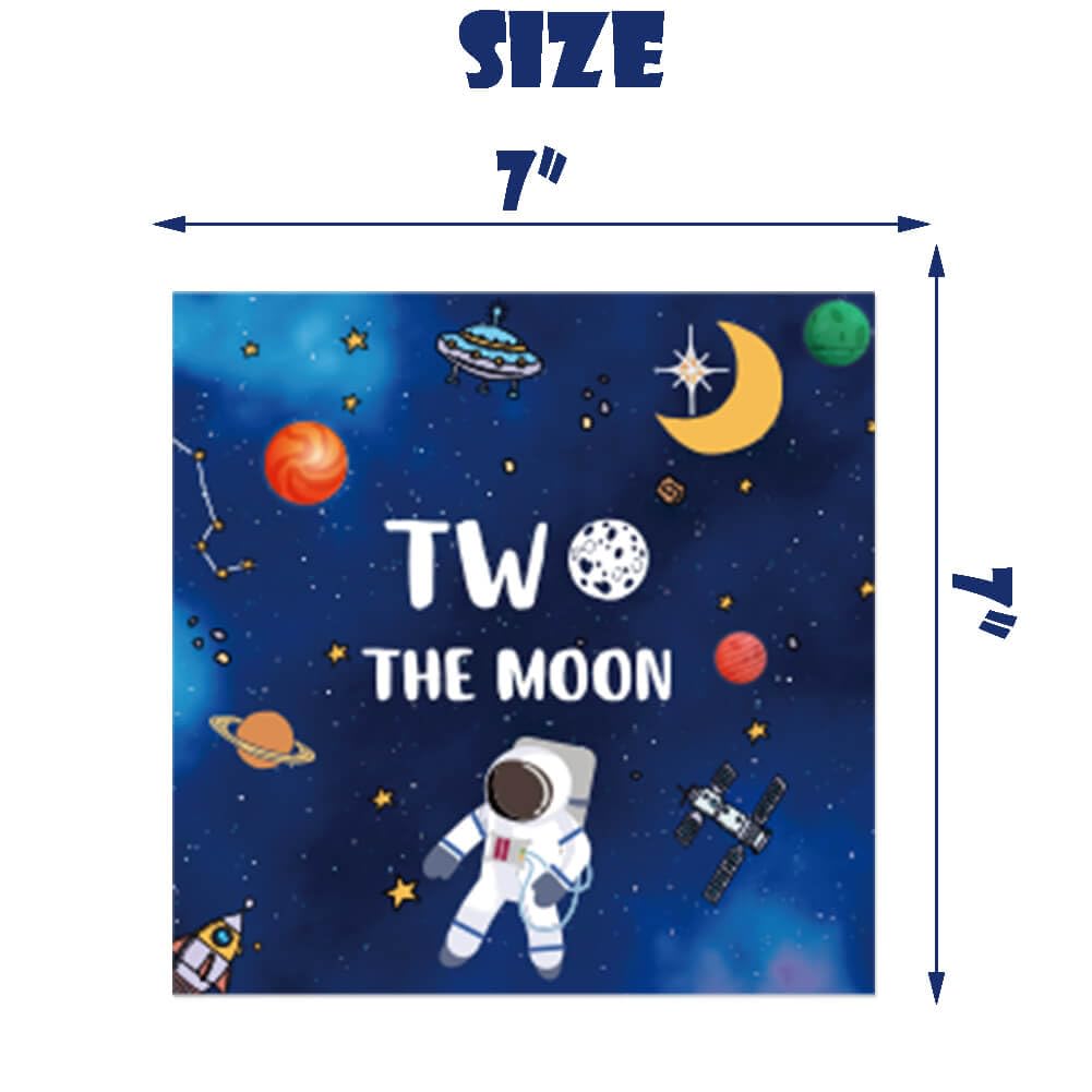 71 Pcs Outer Space Themed Birthday Party Supplies - Moon Decorations, Astronaut Tablecloth, Flatware Set (Spoons, Forks, Knives), Plates & Napkins for Boys 2nd Birthday | Perfect for Space-Themed Parties, Baby Showers & Cosmic Celebrations