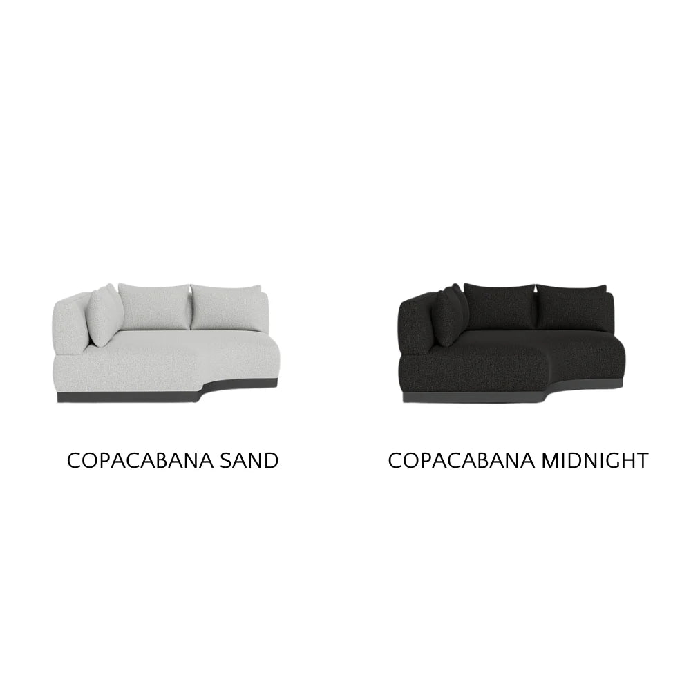 Amalfi Outdoor Curved Corner Sectional Sofa Set - Waterproof Patio Furniture for Backyard, Poolside & Garden - Modern All-Weather Wicker Conversation Set with Cushions
