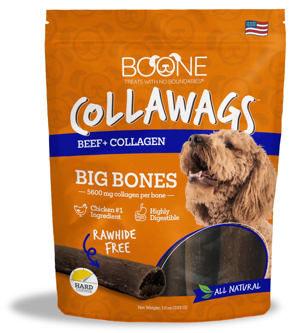 Collawags Large Beef Flavor Dog Bones - Natural Chew Treats for Large Breed Dogs - Perfect for Training, Teething & Dental Health