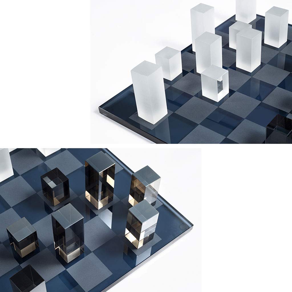 Premium Crystal Chess Set - Elegant Chess Pieces & Board for Adults & Kids - Artistic Home Decor - 37 x 37 cm - Perfect for Game Nights, Gifts & Luxury Interior Design