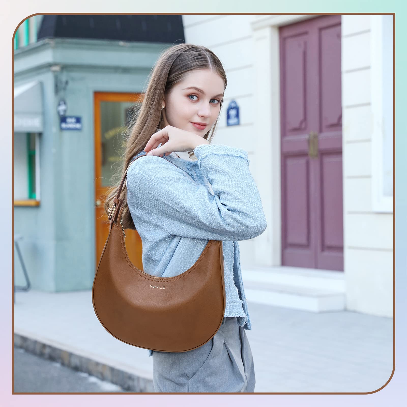 Keyli Women's Stylish Shoulder Bag - 3-Way Adjustable Strap Hobo Handbag with Zip Closure for Casual Outings, Work & Travel | Perfect for Everyday Use, Office & Weekend Getaways