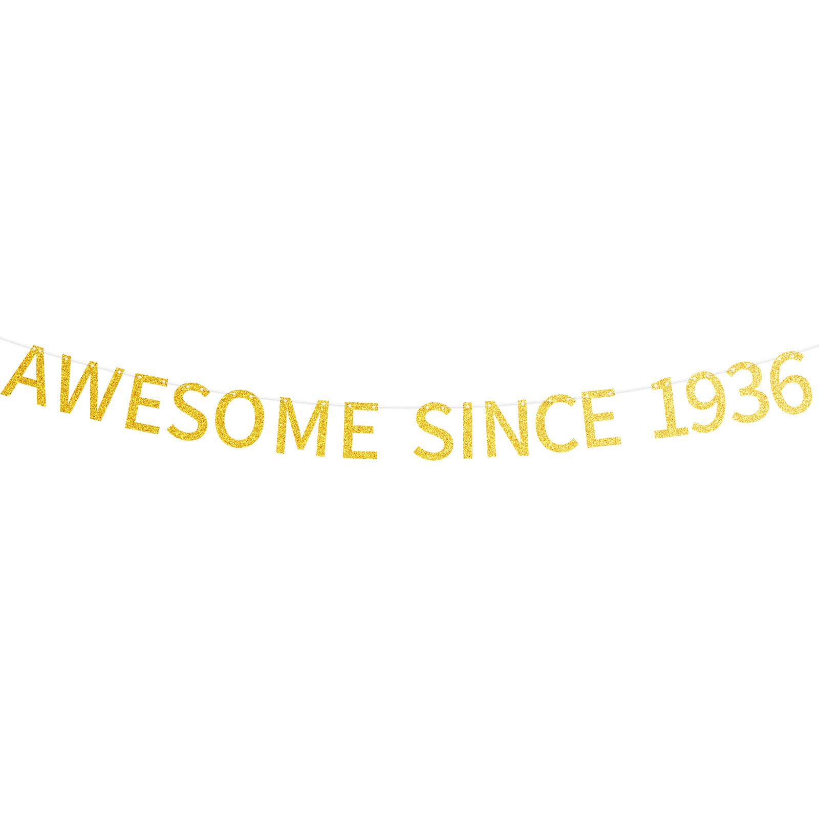 Happy 89th Birthday Banner - Gold Glitter 'Eighty Nine' Pre-Strung Party Decor for Men & Women | Since 1936 Celebration | Perfect for Milestone Birthdays, Anniversary Parties & Family Gatherings