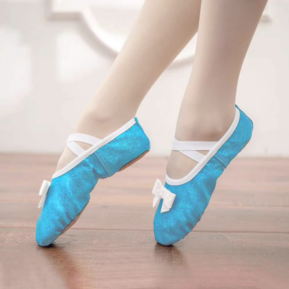 **WYHDY Girls Ballet Shoes - Split-Sole Glitter Dance Flats for Toddlers & Kids | Perfect for Ballet Class, Recitals & Dance Performances**