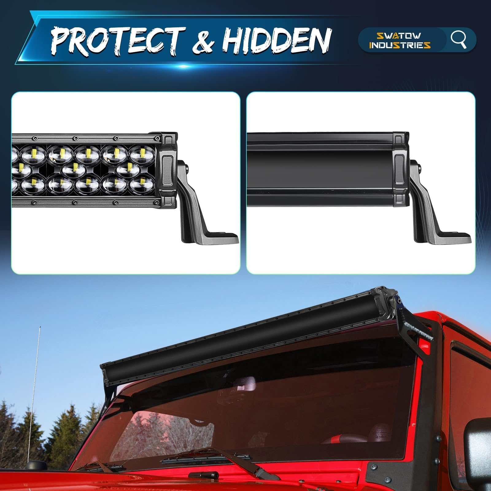 550W 50 Inch LED Light Bar - Spot Flood Combo Off-Road Driving Lights with Wiring Harness & Black Cover - Universal Fit for Wrangler, F-150, Toyota, Chevy, Ram Trucks, Pickups, SUVs & UTVs - Perfect for Night Off-Roading, Camping & Emergency Lighting