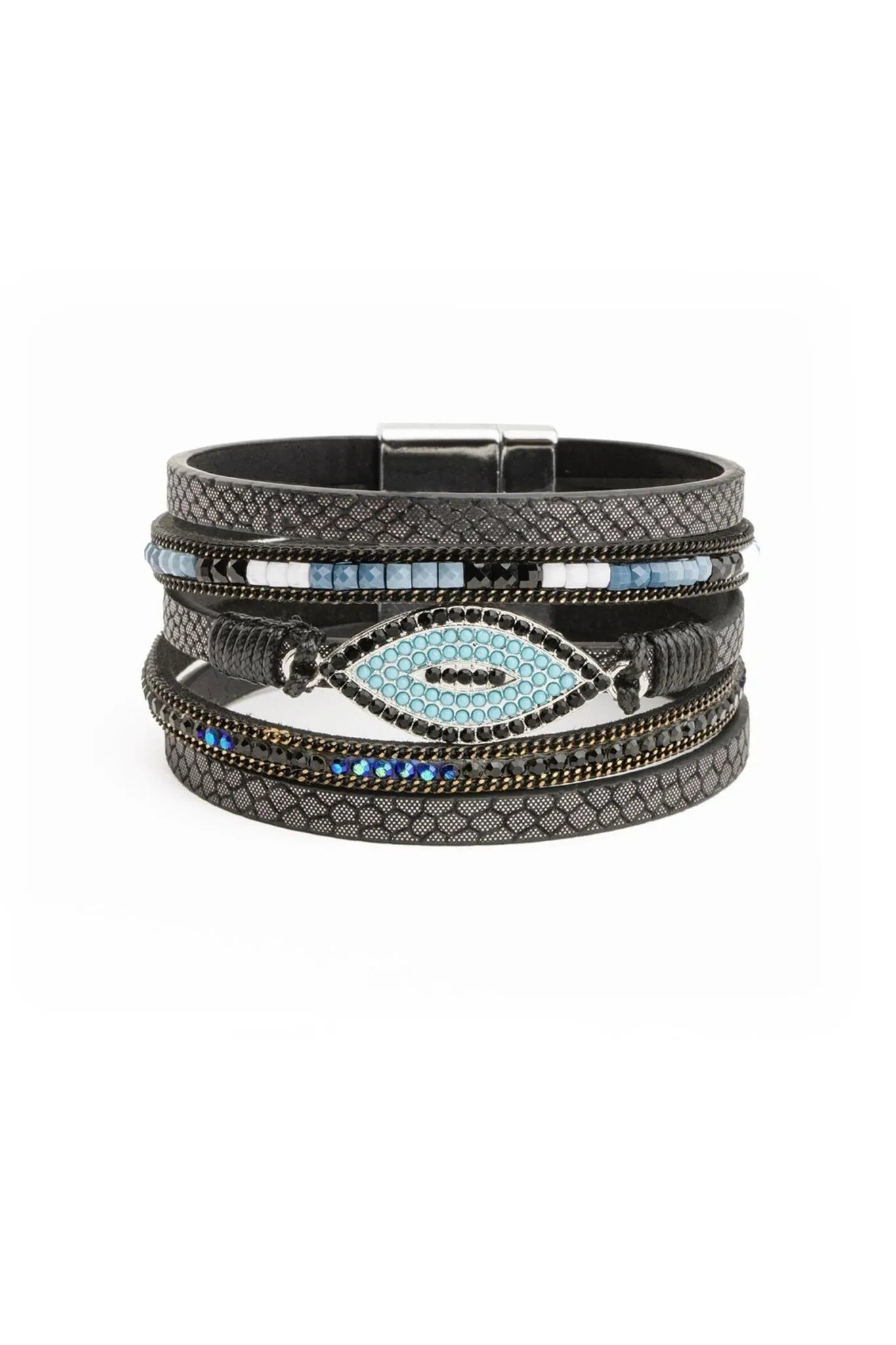 Vegan Leather Evil Eye Bracelet for Women - Stylish Protection Charm Bracelet for Good Luck & Positive Energy | Perfect for Everyday Wear, Gifts & Spiritual Protection