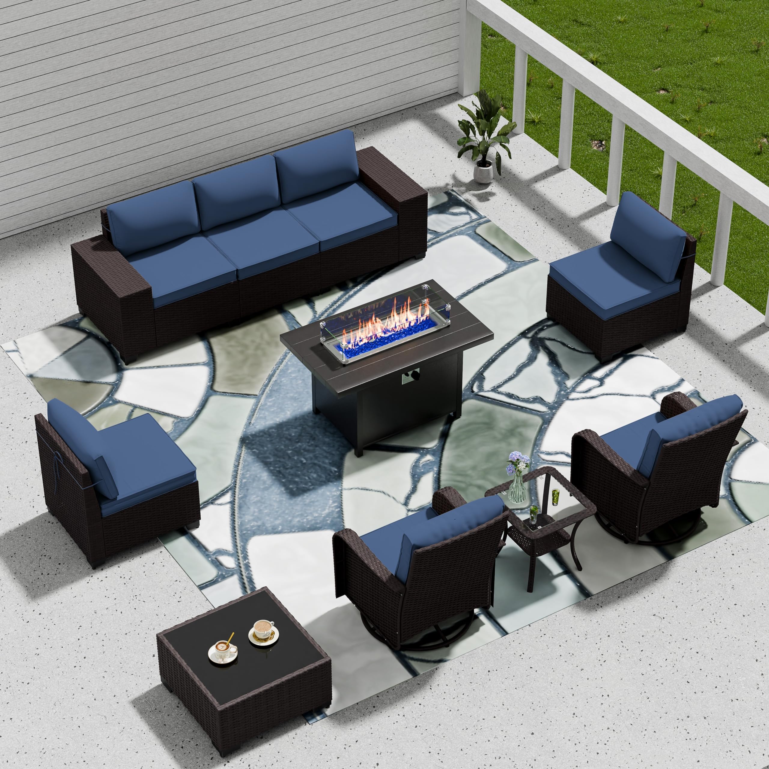 10-Piece Outdoor Patio Furniture Set with ETL Approved 45