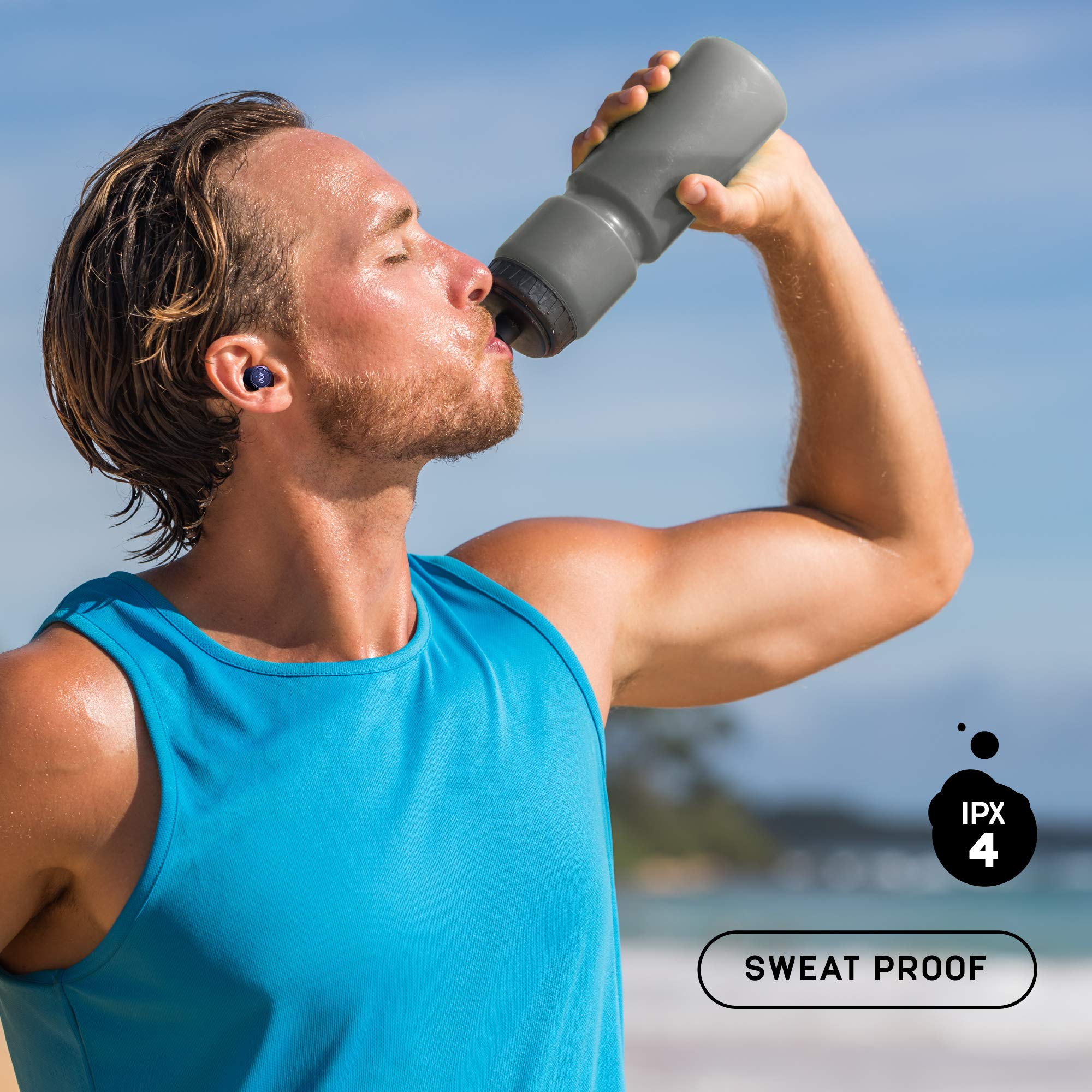 iJoy Premium Gravity TWS Wireless Earbuds Bluetooth 5.0 with Built-in Mic, Portable Charging Case, IPX4 Waterproof & Sweatproof - 30H Playtime for Running, Gym Workouts & Outdoor Activities