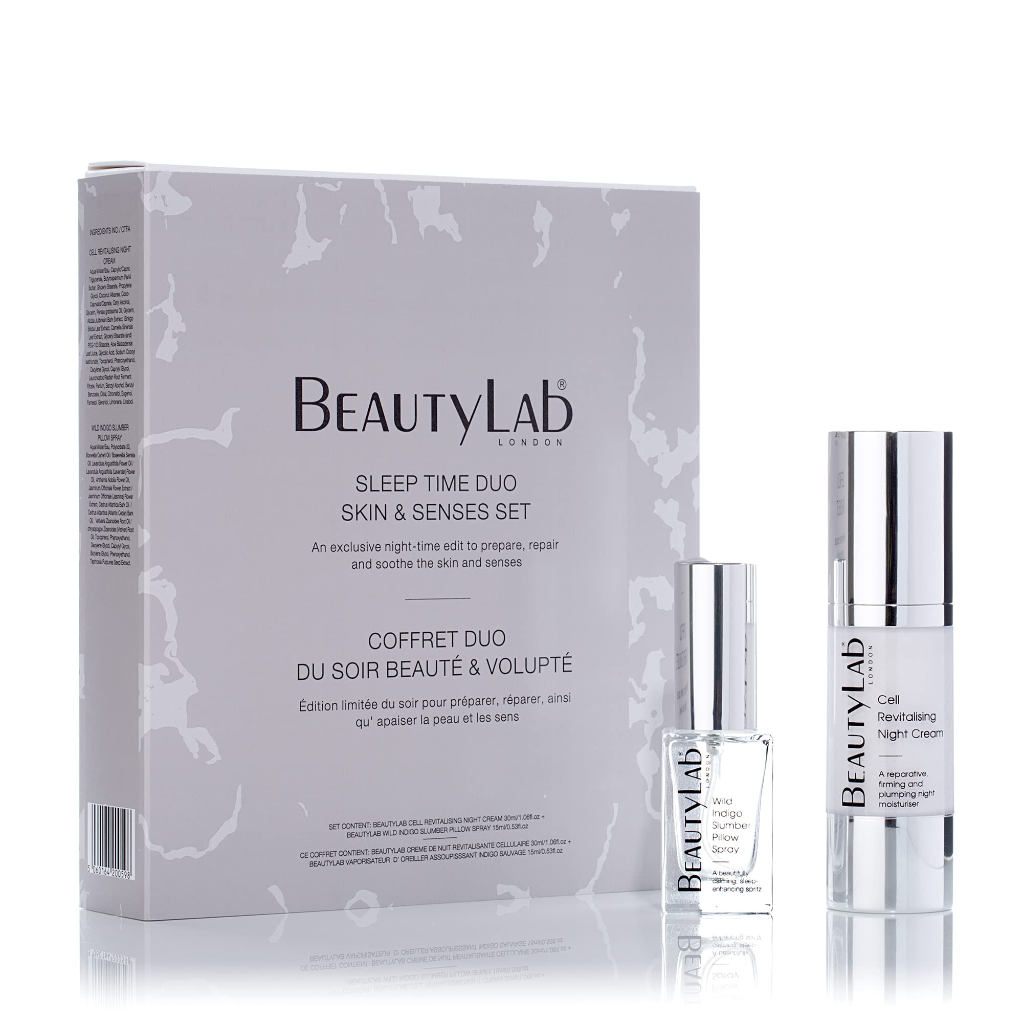 BeautyLab Sleep Time Duo Skin & Senses Skincare Set - Nighttime Hydrating & Relaxing Face Care for Glowing Skin - Perfect for Evening Routine & Self-Care Moments