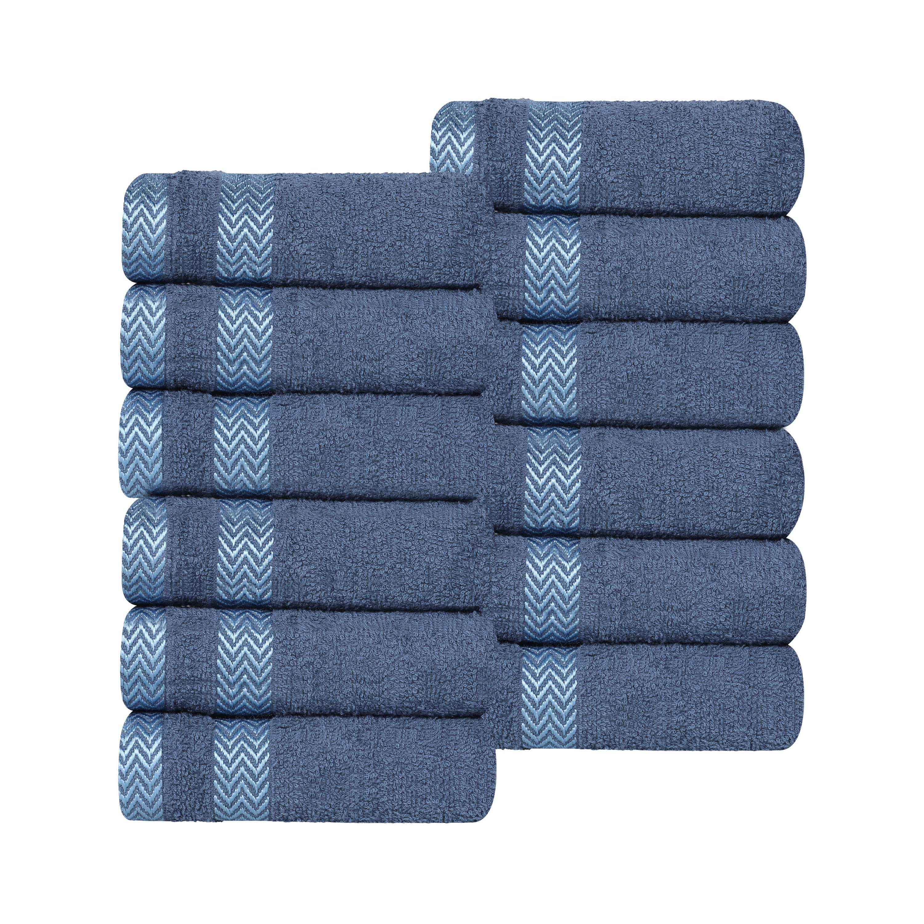 Premium 12-Pack Medium Weight Cotton Face Towels & Washcloths – Soft, Absorbent for Bath, Spa, and Skincare Routine