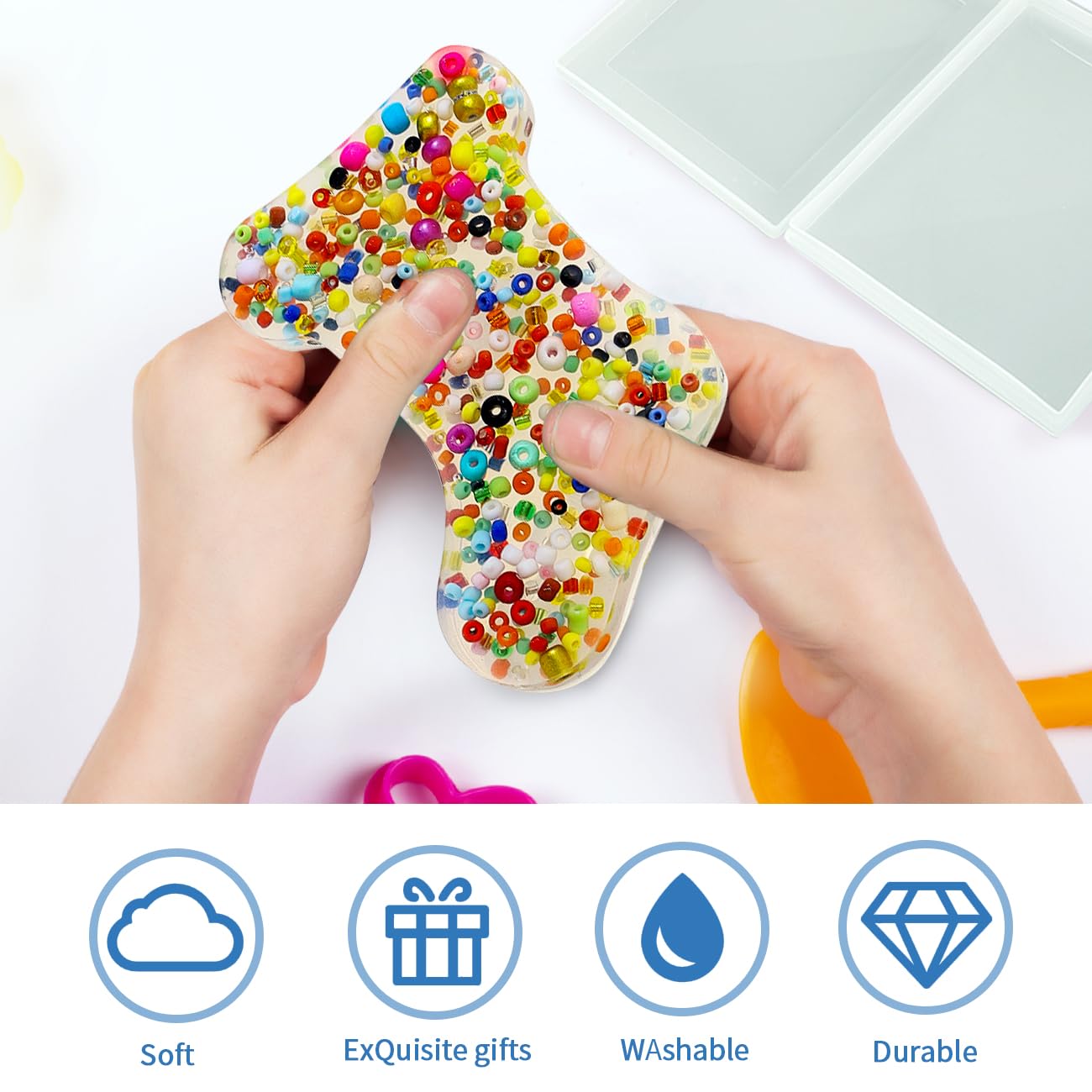 Anti-Anxiety Silicone Skin Picking Fidget Pad with Clear Plastic Case - Stress Relief Sensory Toy for Adults with Trichotillomania, Dermatillomania & Anxiety - Perfect for Office, Travel & Home Relaxation (Stocking Stuffer Gift)