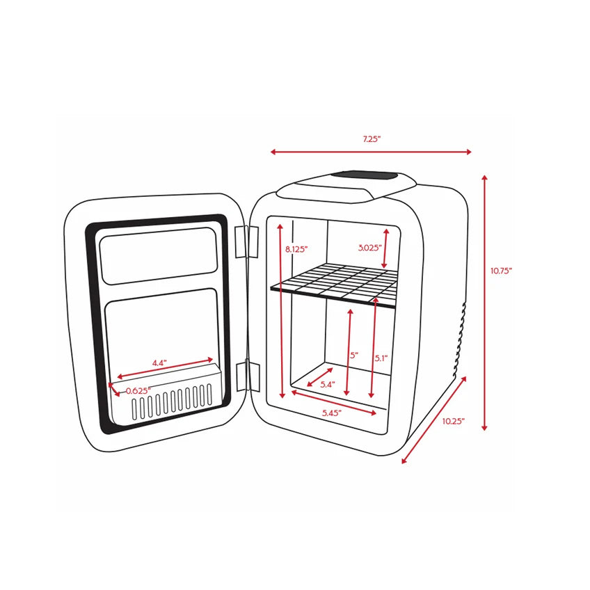 Cooluli Classic 4L Mini Cosmetic Fridge - Portable Skincare Fridge for Makeup, Perfume & Beauty Products - Perfect for Bedroom, Bathroom & Salon Use