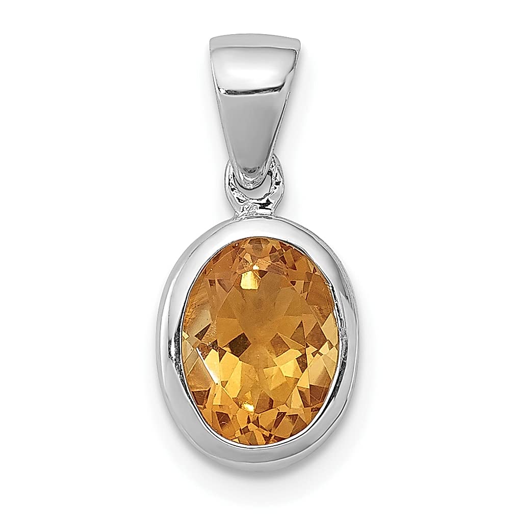 925 Sterling Silver Yellow Citrine Pendant Necklace - Natural Gemstone Jewelry for Women | Elegant Gift for Her | Perfect for Birthday, Anniversary & Special Occasions