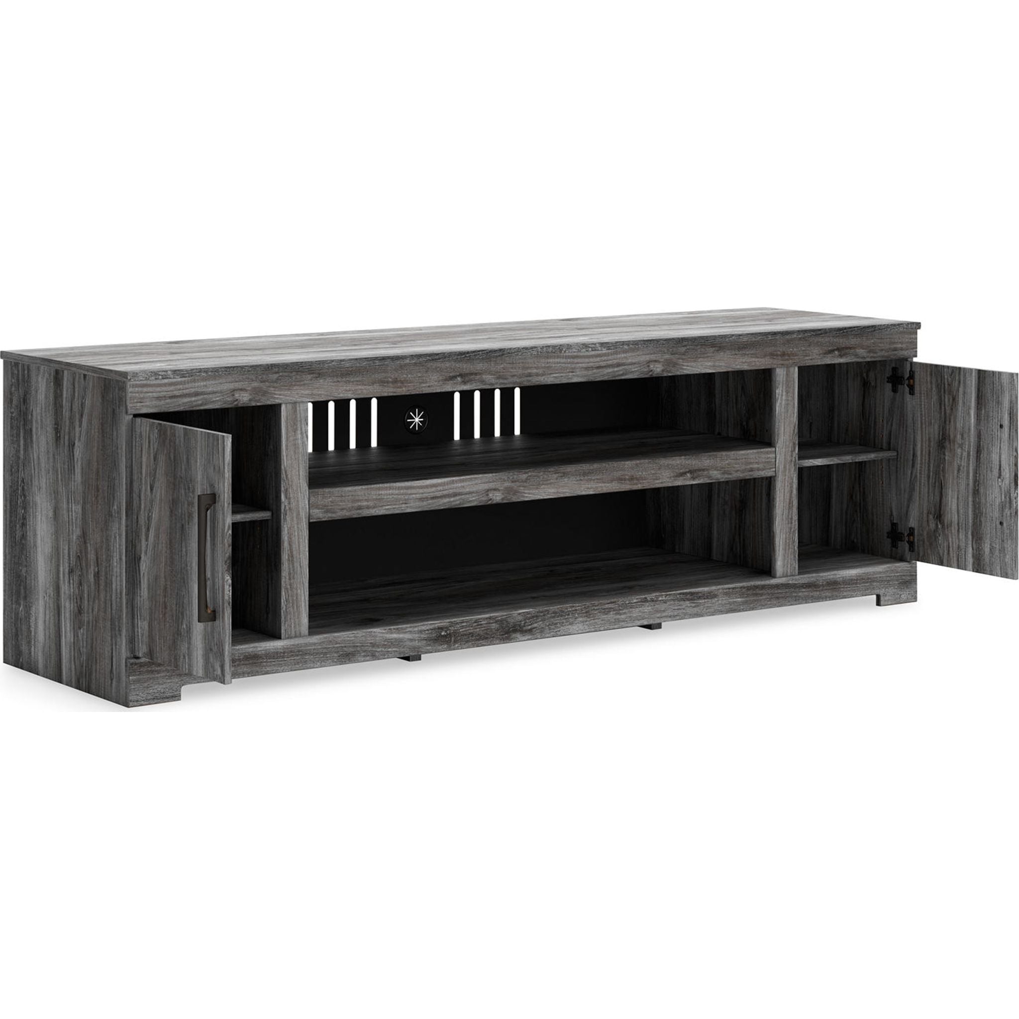 Baystorm TV Stand for Flat Screen TVs - Modern Gray TV Console with Storage Shelf - Perfect for Living Room, Bedroom & Home Theater Setup
