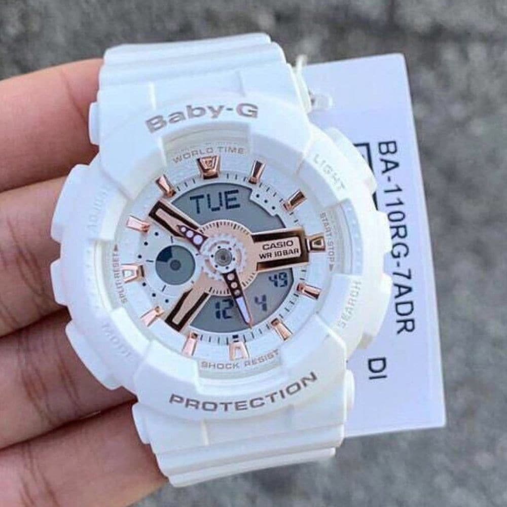 CASIO BABY-G BA-110RG-7ADR Women's Digital Sport Watch with Shock Resistance & LED Light - Perfect for Running, Swimming, and Outdoor Activities