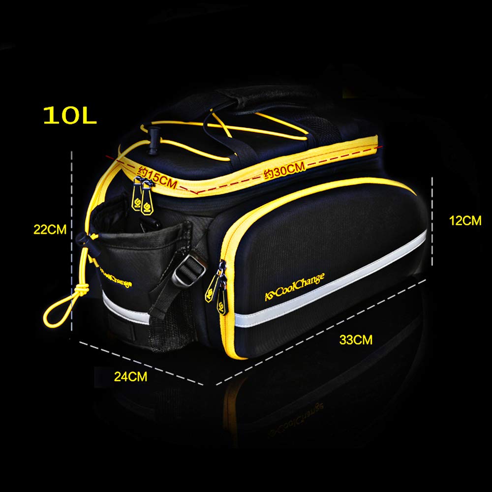 CoolChange Large Capacity 10-35L Extendable Bike Panniers - Waterproof Rear Bicycle Rack Bag for Commuting, Touring & Outdoor Adventures