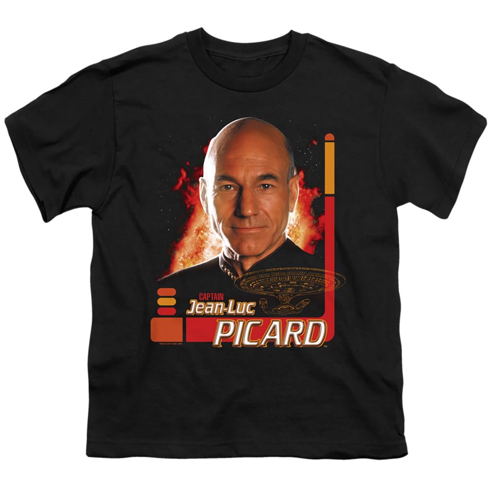 Star Trek Captain Picard Unisex Youth T-Shirt for Kids | Boys & Girls Graphic Tee | Sci-Fi TV Show Merchandise | Perfect for Cosplay, Birthday Gifts & Fan Apparel