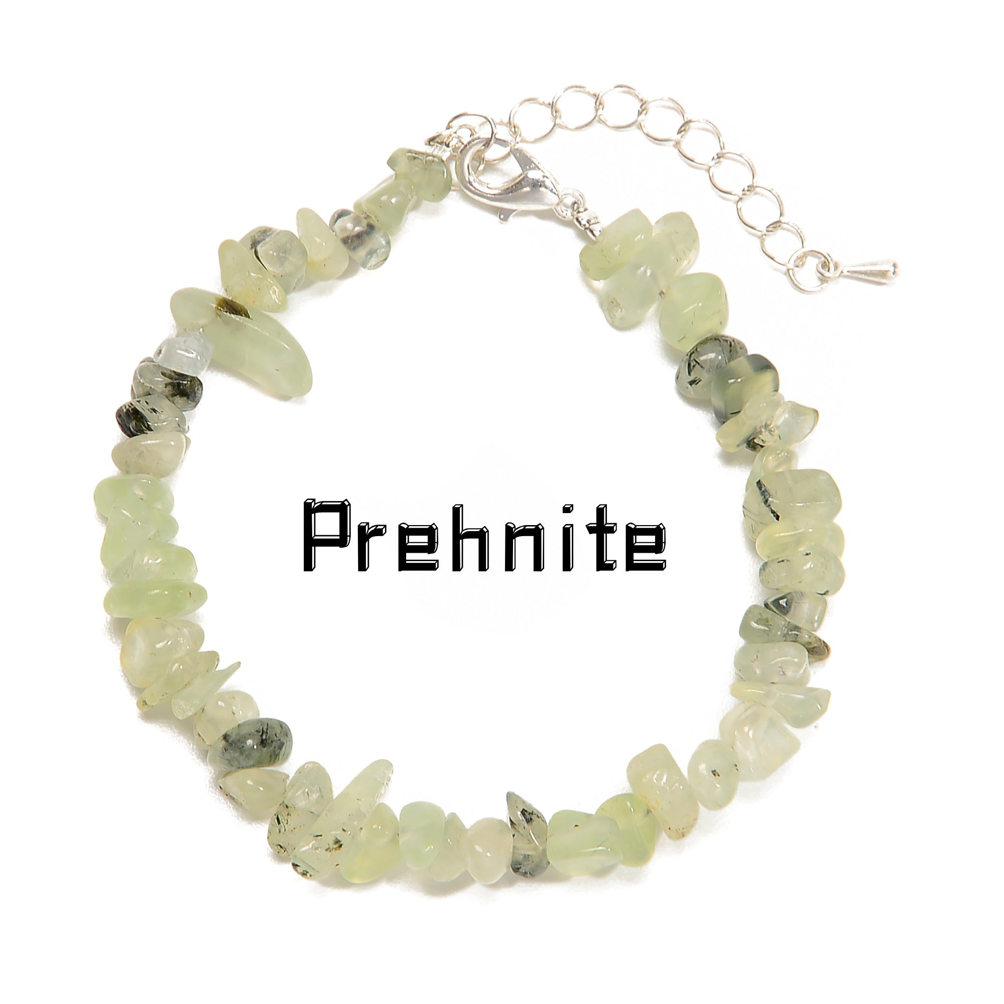 01 Mixed Gemstone Chips Bracelet with Silver Plated Clasp - 5mm & 8mm Beads - Adjustable 7