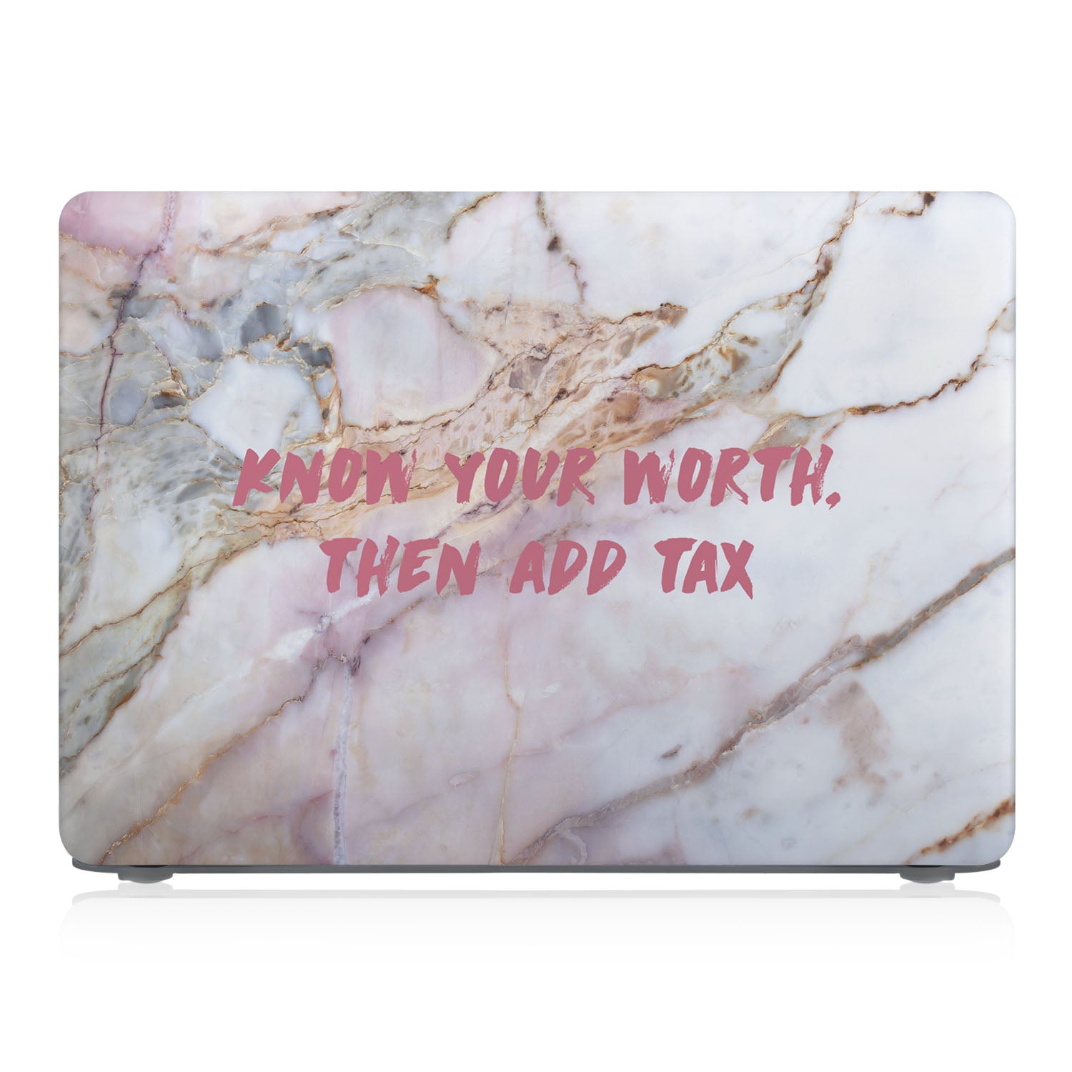 Premium MacBook Case with Inspirational Quote - Know Your Worth Then Add Tax - Perfect for Work, School & Travel