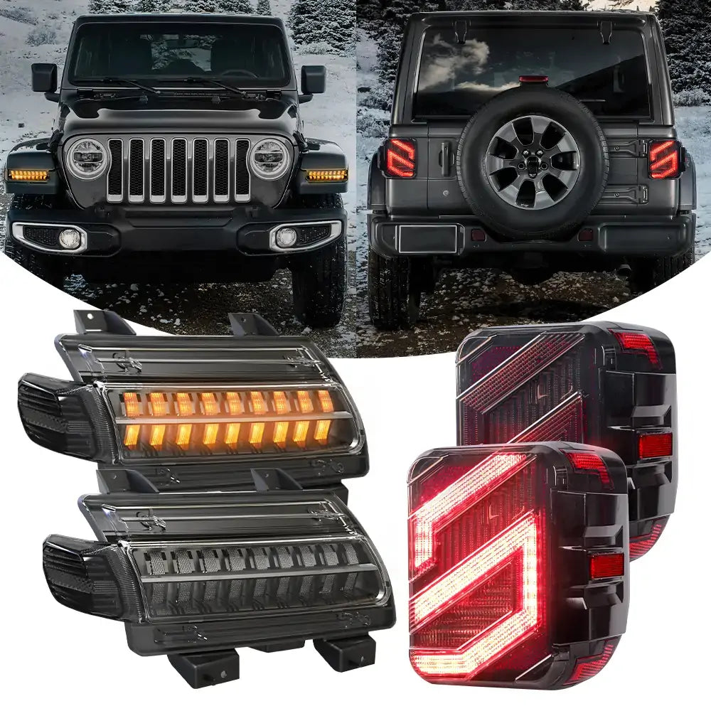 Best LED Fender Lights & Tail Lights Combo Kit for Jeep Gladiator JT 2020-2023 - Waterproof Off-Road Lighting for Night Driving & Adventure