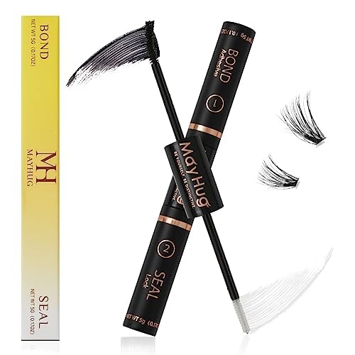 Waterproof Lash Bond & Seal Eyelash Glue - 10ml Super Strong Cluster Lash Adhesive, 72 Hour Hold, Latex Free for Sensitive Eyes | Perfect for Home Makeup, Professional Salon Use & Special Occasions (Black)