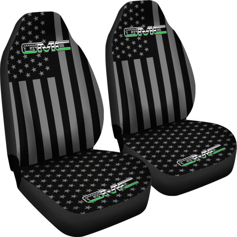 Premium Black American Flag GMC Car Seat Covers - Durable Custom Fit for GMC Trucks & SUVs - Perfect for Road Trips, Camping & Patriotic Car Enthusiasts