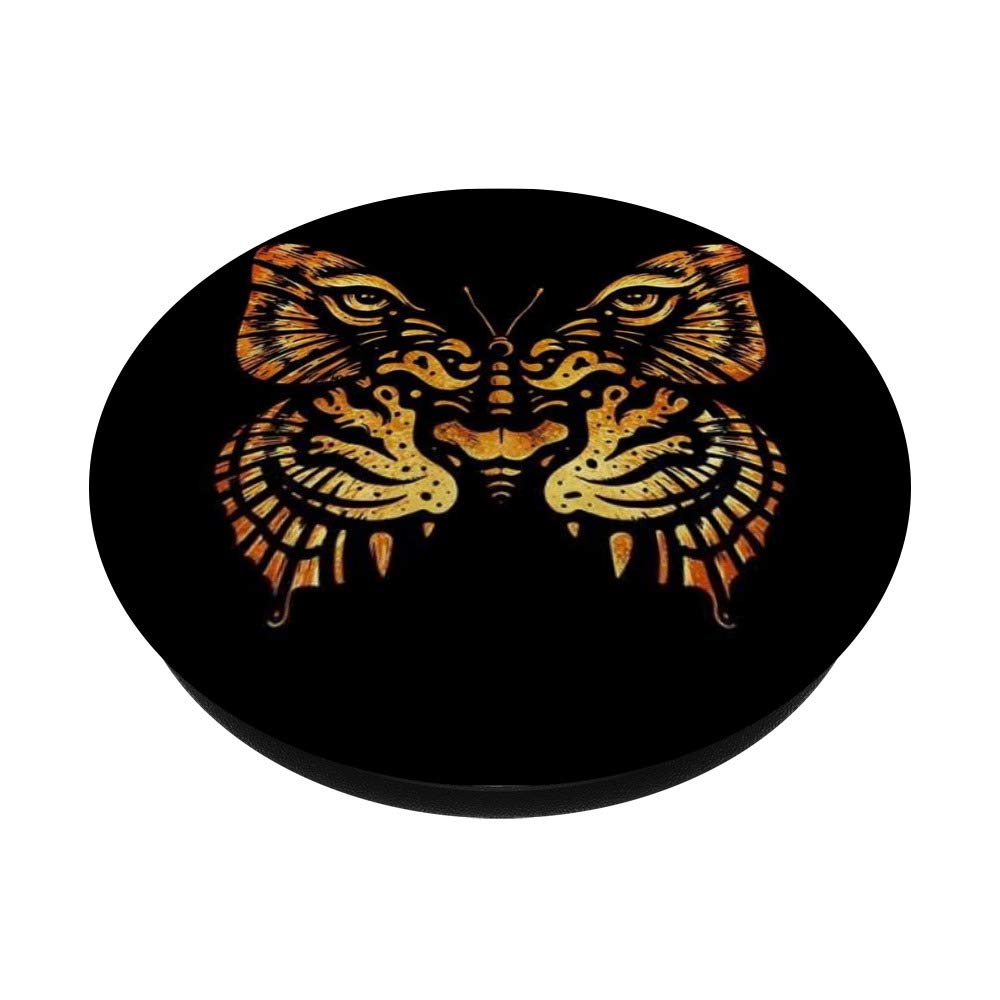 Tiger Butterfly Art Design PopSockets Swappable PopGrip - Phone Grip Stand for iPhone, Samsung & Smartphones - Perfect for Work, Travel & Daily Use