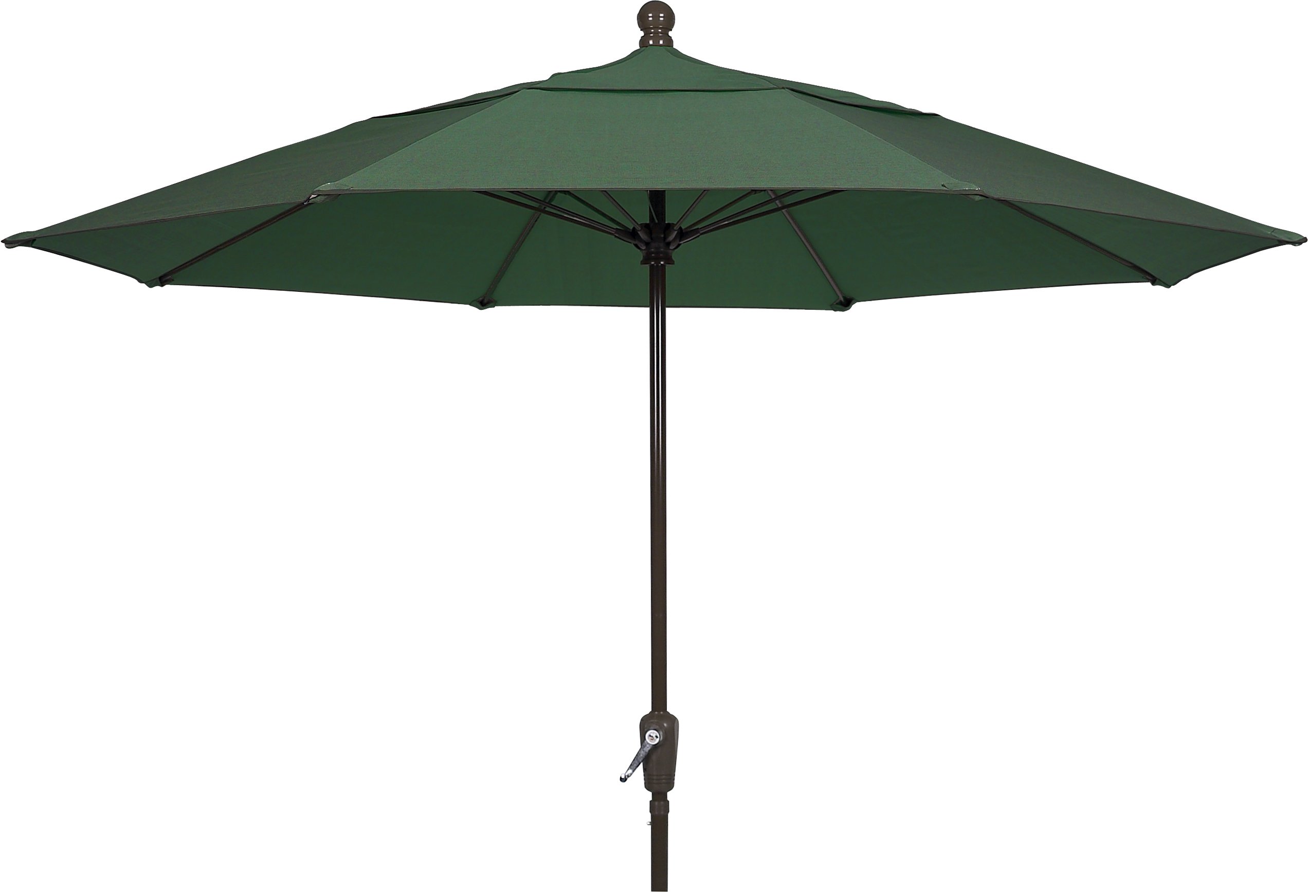 7.5ft Patio Umbrella with Forest Green Canopy & Champagne Bronze Pole - Outdoor Garden, Poolside, Backyard Shade Solution