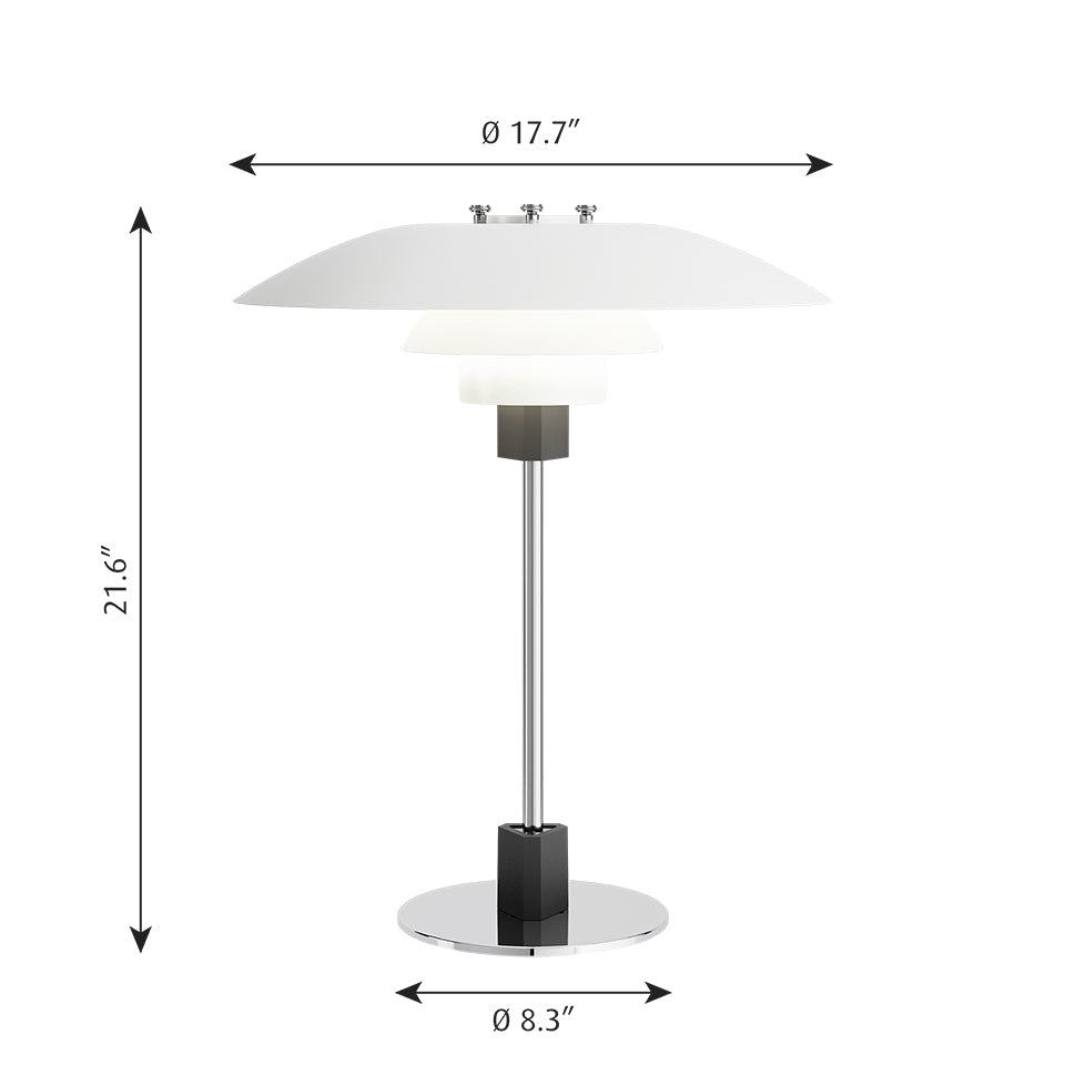 PH 4/3 Table Lamp - Modern Scandinavian Design LED Desk Light for Home Office, Bedroom & Living Room | Dimmable Reading Light with Adjustable Shade