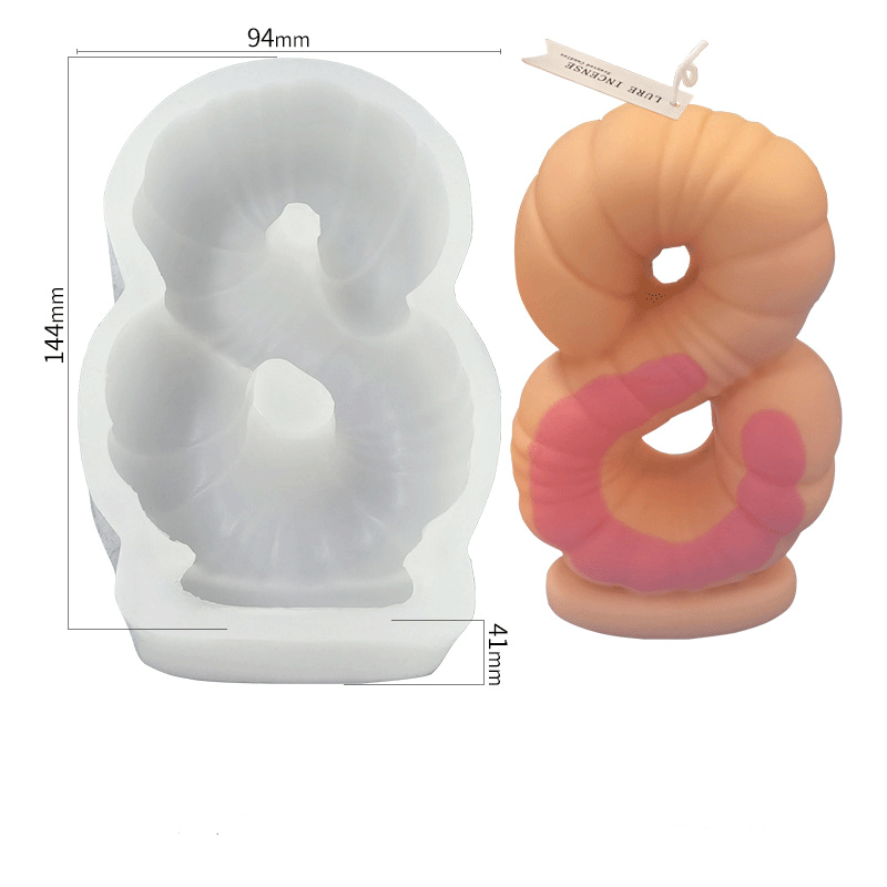 8 Number Digital Silicone Candle Mold - 144mm Height for DIY Birthday, Wedding & Home Decor Candles