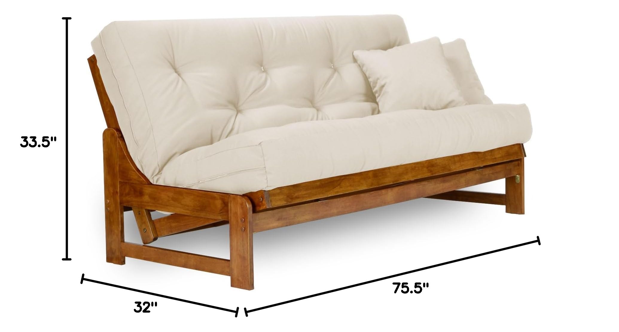 Full Size Arden Futon Set with Frame & 8
