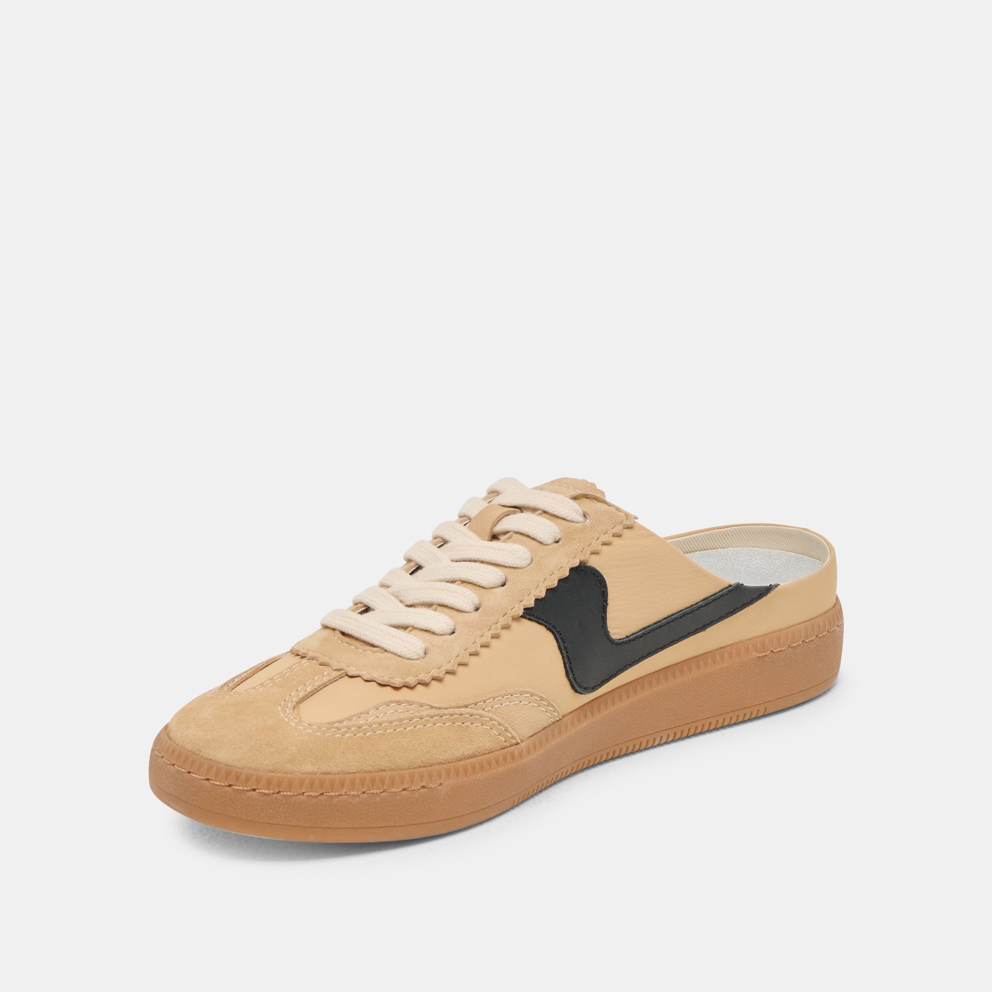 **Notice Slide Sneakers in Tan Multi Suede - Comfortable Slip-On Shoes for Casual Wear, Walking, and Everyday Use**