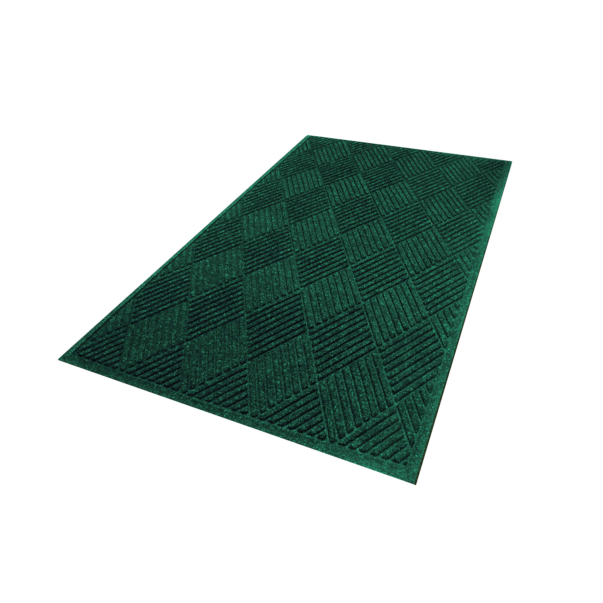 Premium M+A Matting WaterHog Diamond Commercial-Grade Doormat - Heavy Duty Indoor/Outdoor Entrance Mat with Fabric Border, Quick Drying & Stain Resistant (Evergreen, 4' x 12.2') - Perfect for High Traffic Areas, Offices, Schools & Home Entryways