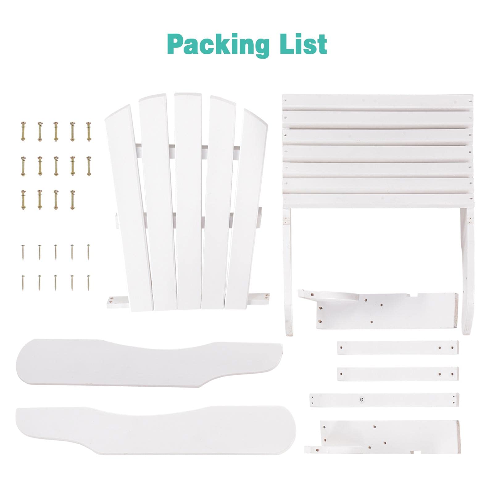 Premium Foldable Solid Wood Adirondack Chair - All-Weather Outdoor Patio Chair for Terrace, Porch, Lawn & Beach - 350LBS Weight Capacity (White) - Perfect for Relaxing in Your Garden or by the Poolside