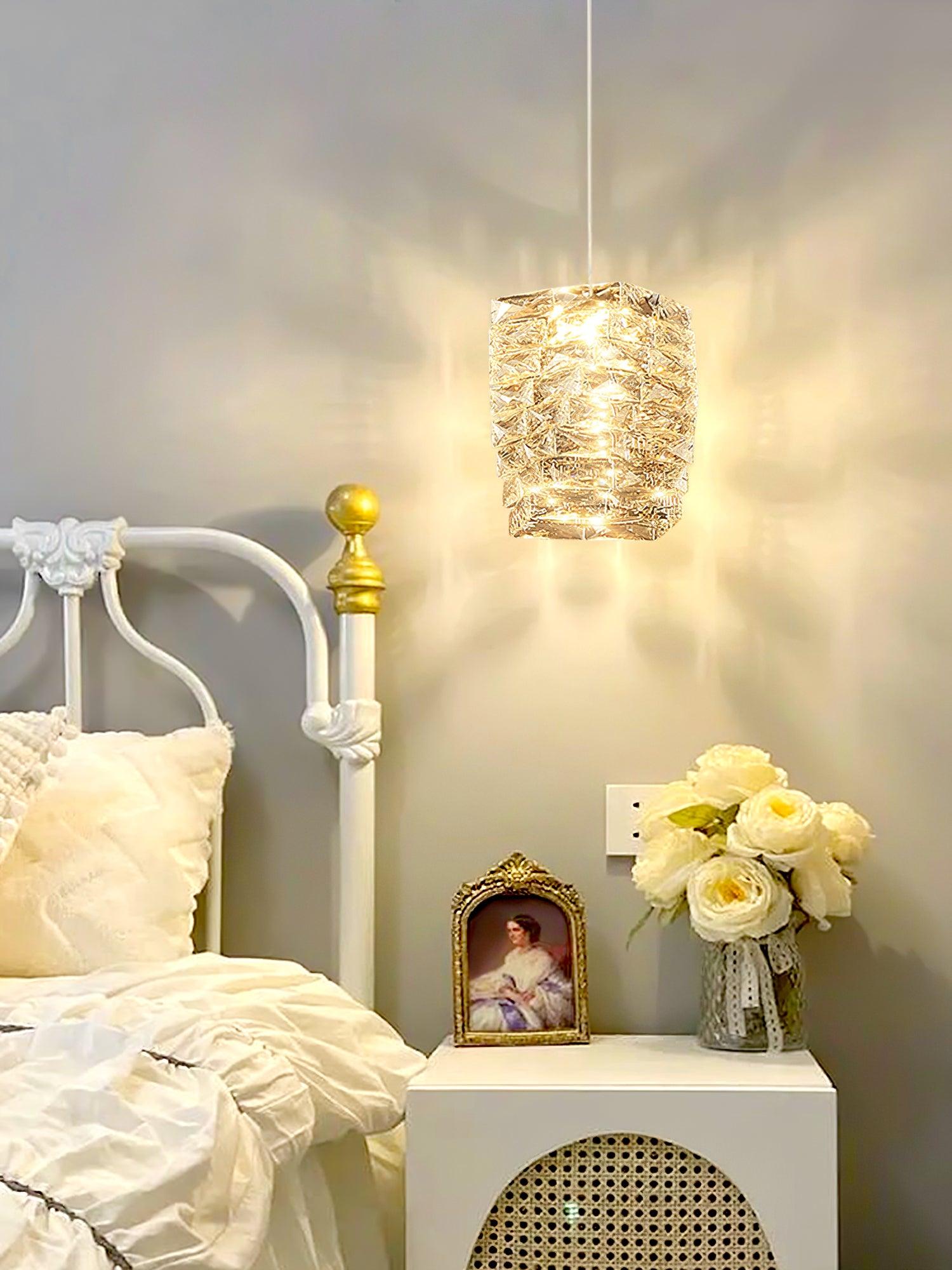 Crystal Pendant Lamp - Elegant Chandelier Lighting for Dining Room, Bedroom & Living Room Decor