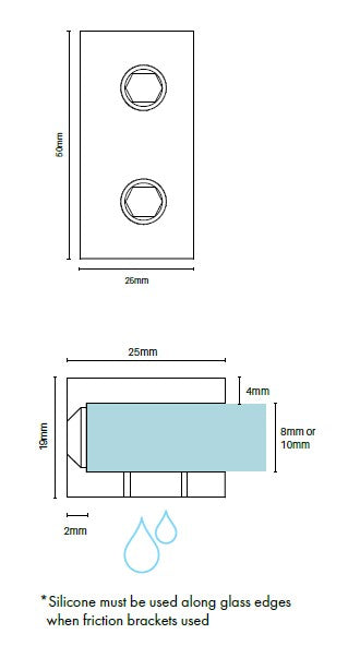 Premium Brushed Brass & Satin Gold Wall Bracket for Frameless Shower Screen Glass - Heavy Duty Bathroom Hardware for Modern Shower Enclosures