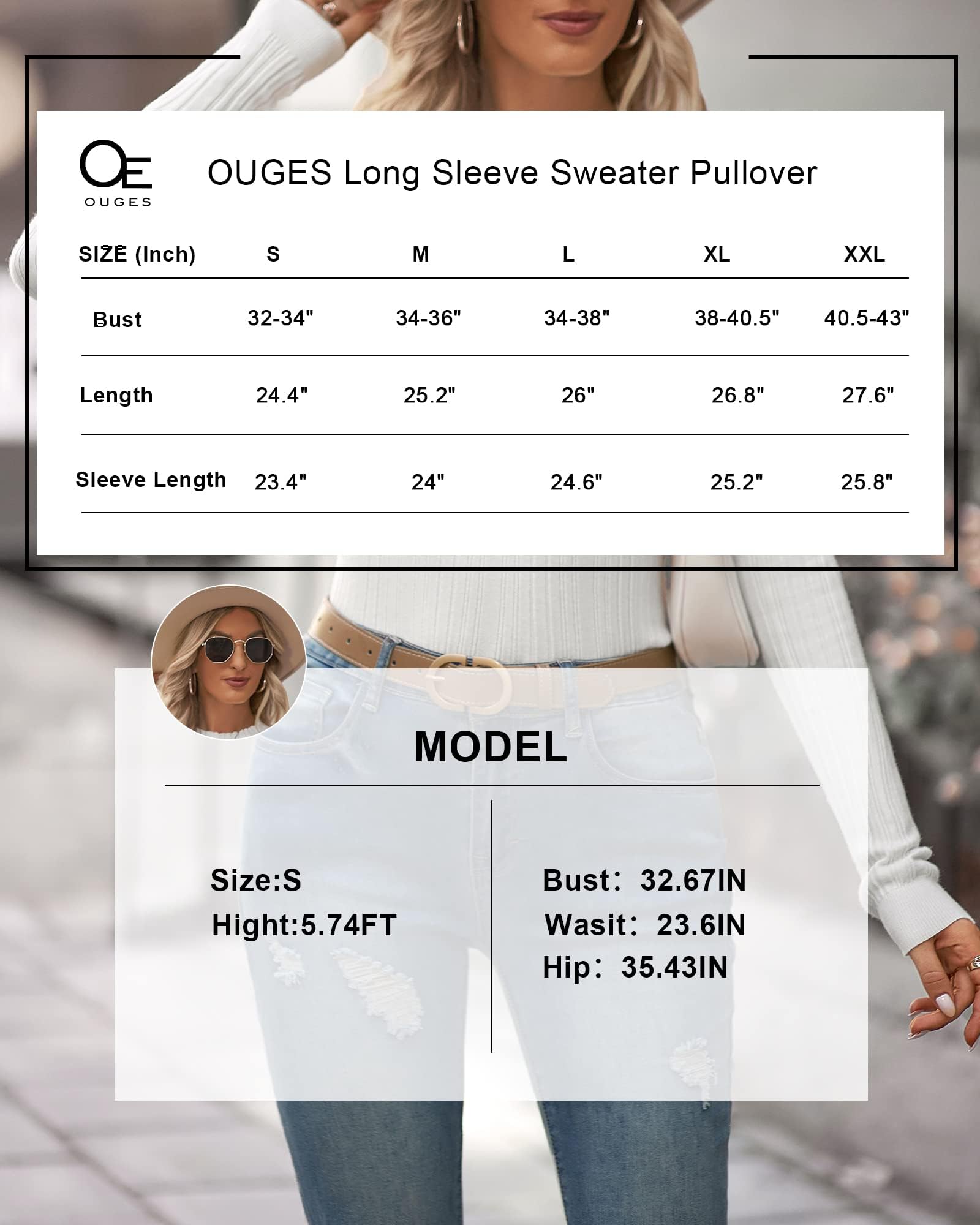 OUGES Women's 2024 Spring Summer Slim Fit Turtleneck T-Shirt - Basic Business Casual Top for Work & Office Wear | Soft Knit Sweater for Everyday Outfits