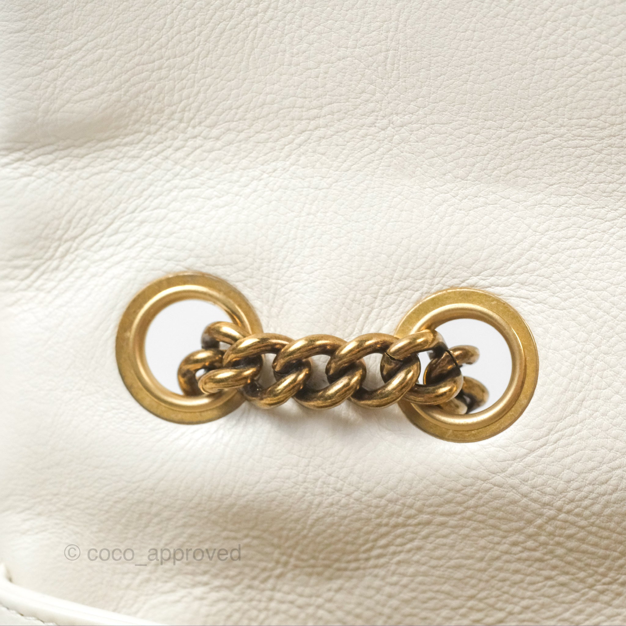 Chanel CC Crown Flap Bag in White Calfskin with Antique Gold Hardware - Luxury Crossbody Purse for Women, Perfect for Evening Events & Date Nights