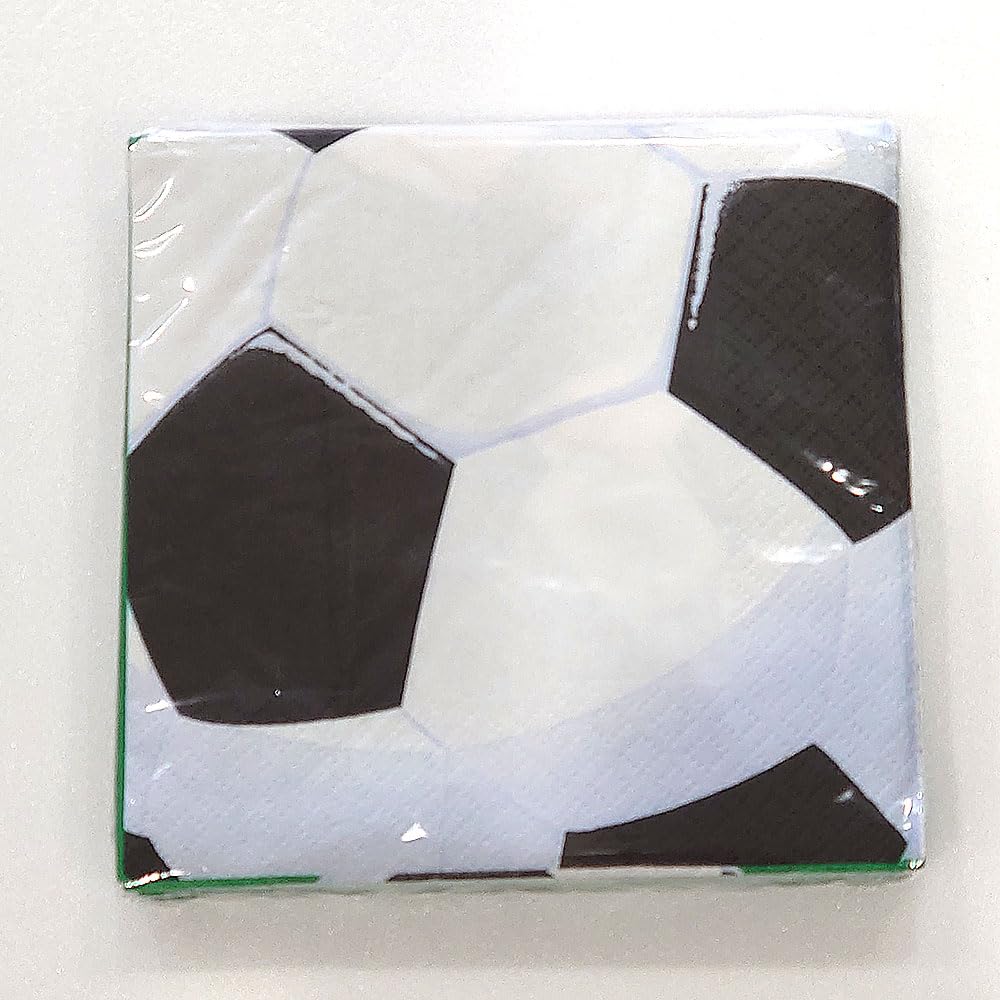 Goal Getter Beverage Napkins - 5 Inch Pack of 36 - Green, Black & White Tri-Color Paper Napkins for Parties, Graduations & Achievements - Perfect for Sports Events, Office Celebrations & Birthday Parties