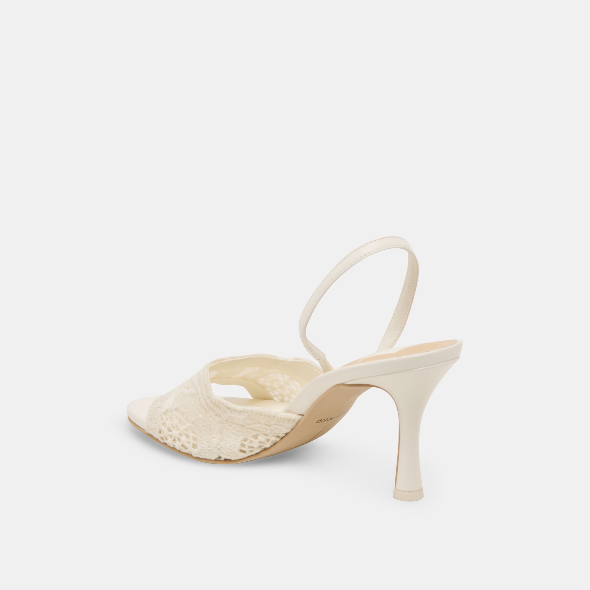 LARRA Women's White Crochet Heels - Elegant Summer Sandals for Weddings, Parties & Beach Outfits