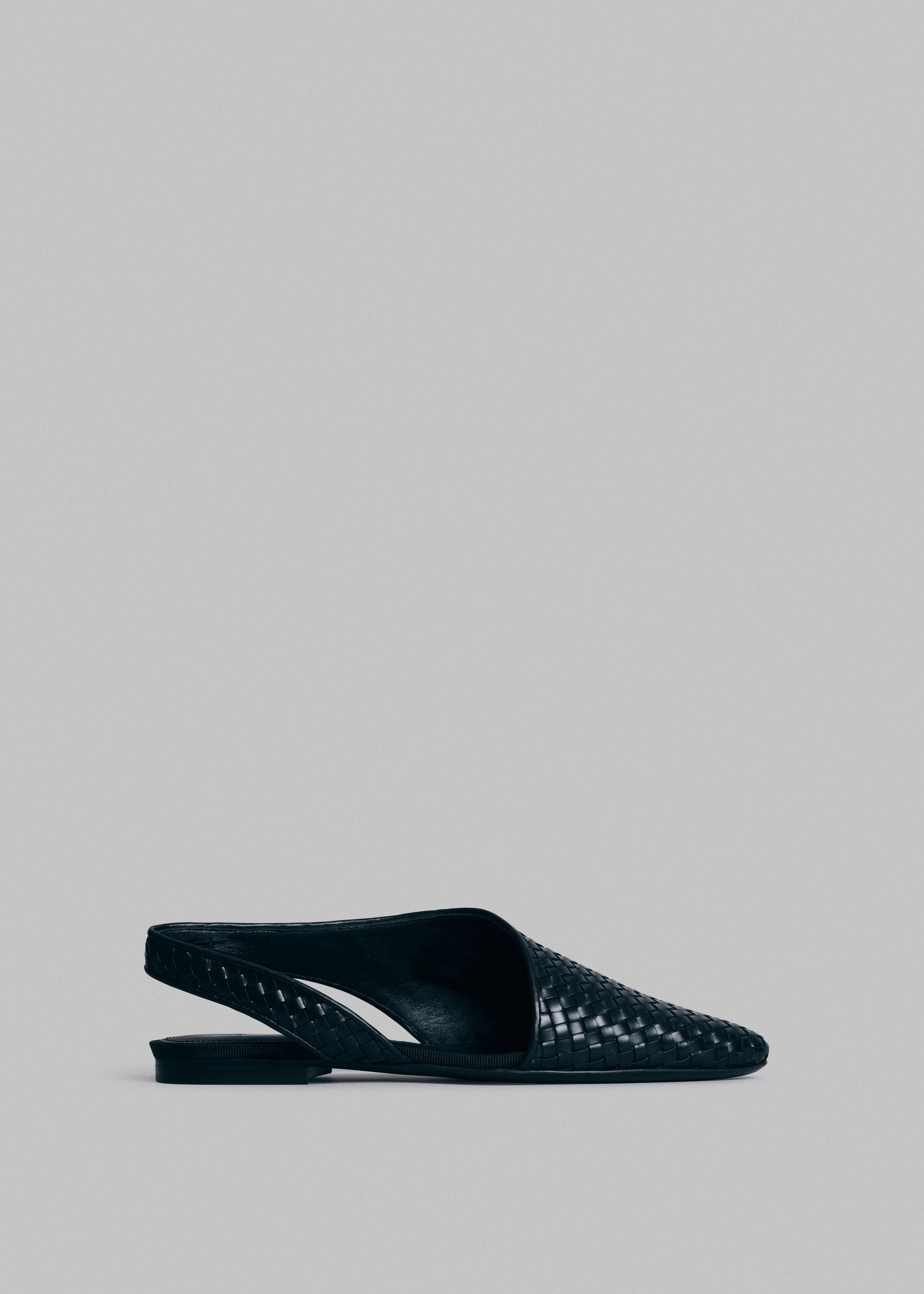 Black Woven Pointed Toe Slingback Heels - Elegant Women's Dress Shoes for Office, Party & Special Occasions