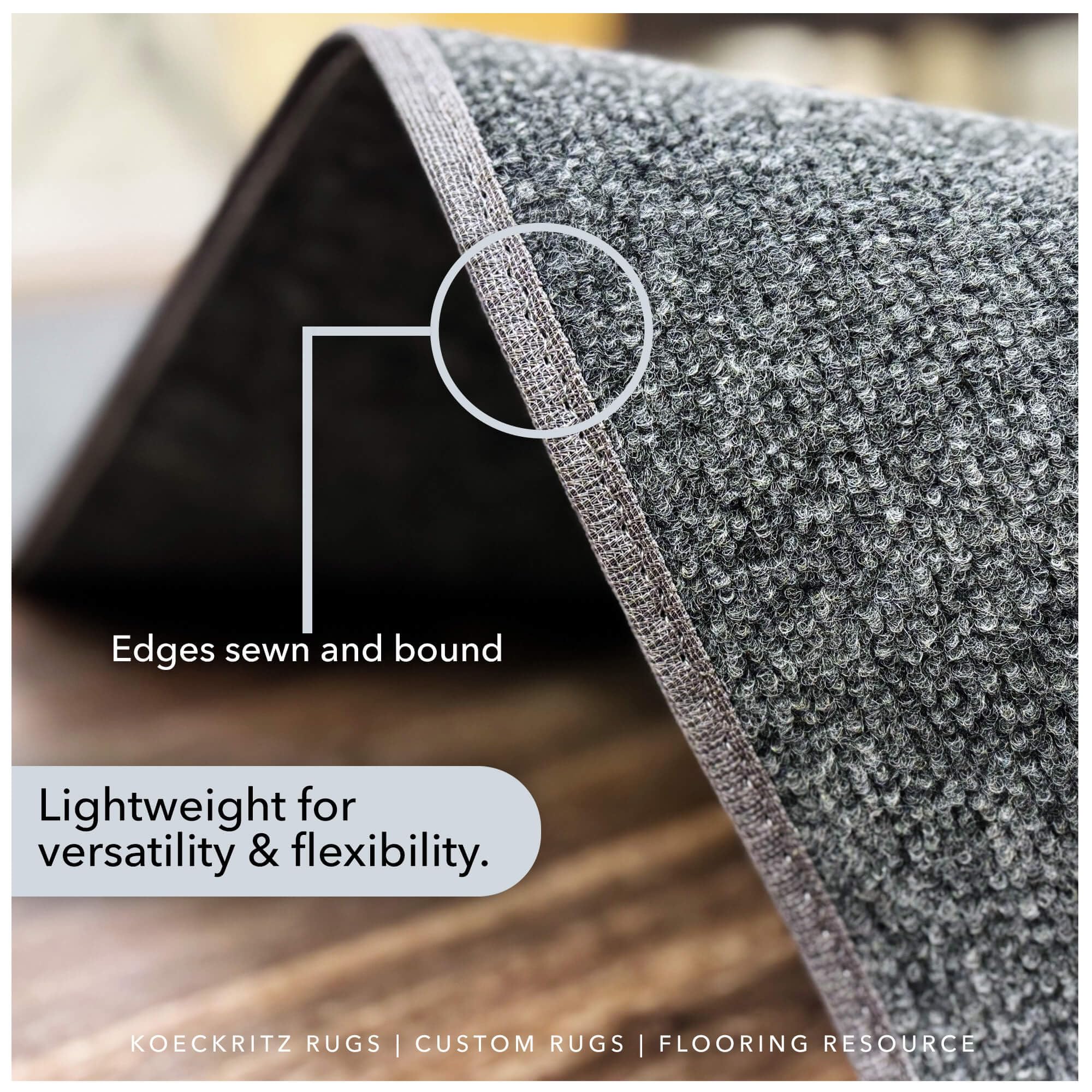 KOECKRITZ Ultra-Thin Outdoor Rug - Lightweight, Quick-Dry Indoor/Outdoor Carpet for Patios, Decks, Pools, Docks, Boats, Balconies & Events - 7x12 Black Ice - Perfect for Summer BBQs, Beach Trips & Poolside Lounging