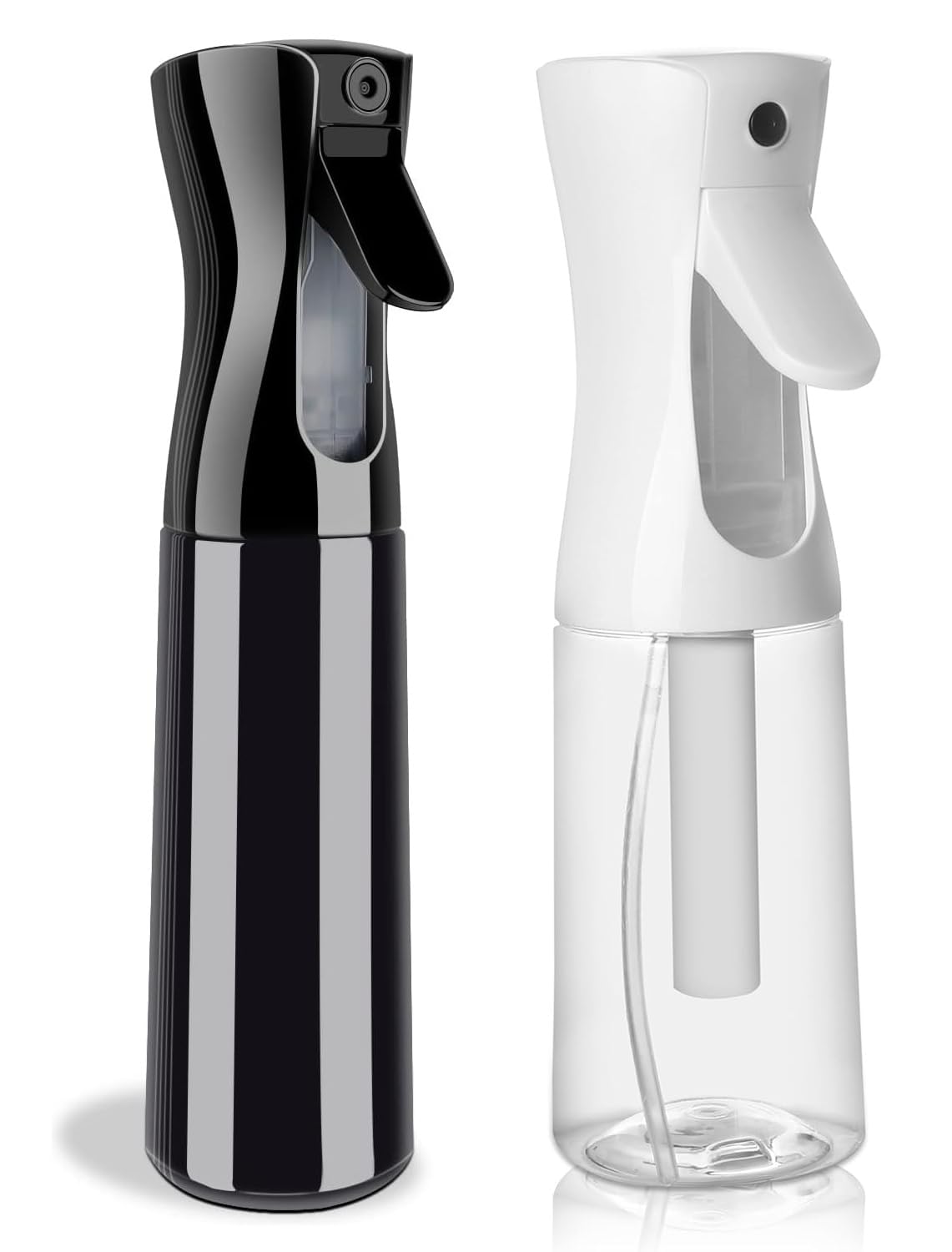 SRUSTEPY 300ml Ultra Fine Mist Spray Bottle for Hair, Plants & Salon Use - Black & Transparent - Perfect for Styling, Watering & Misting