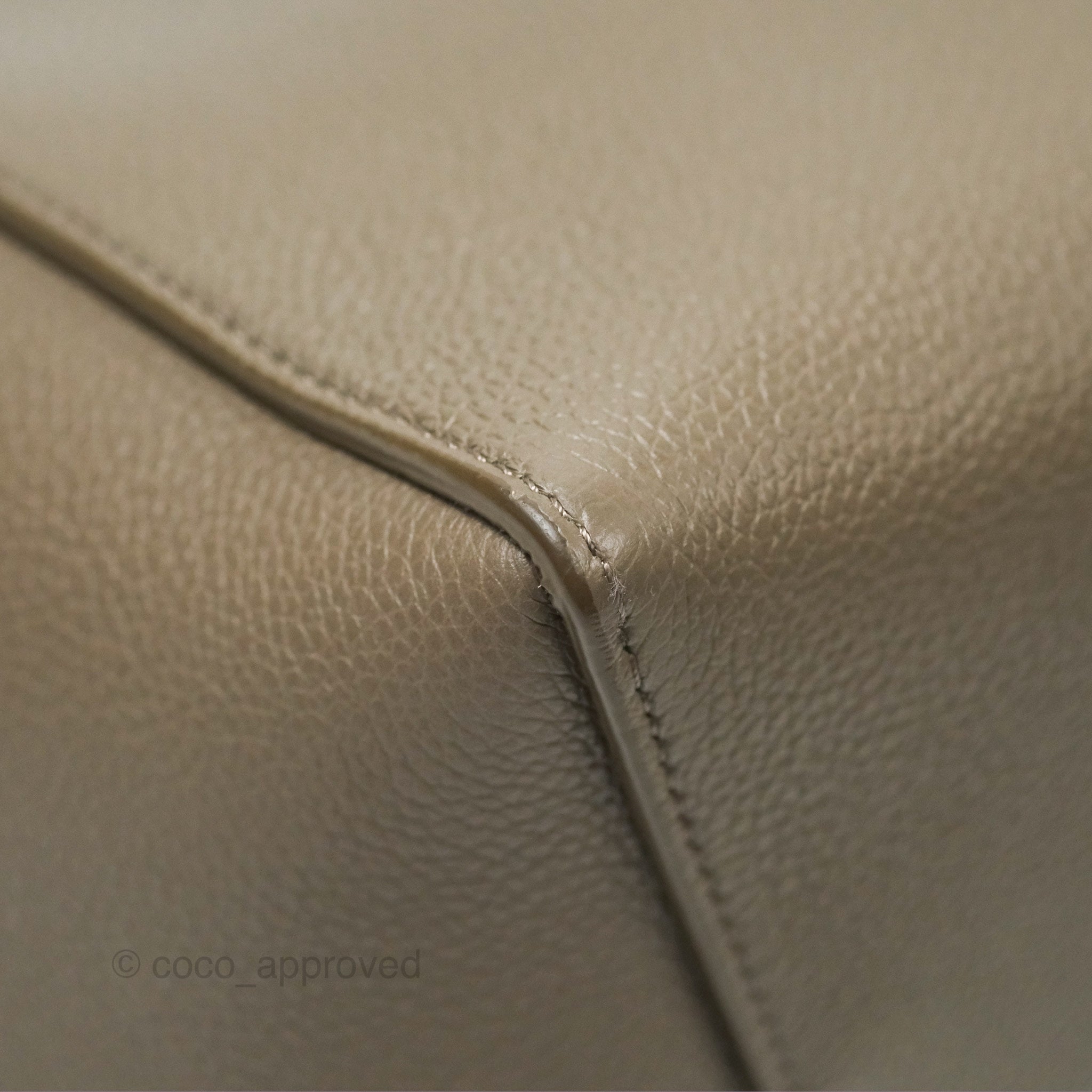 Celine Small Sangle Bucket Bag in Taupe Grained Calfskin with Gold Hardware - Perfect for Work, Travel & Everyday Luxury